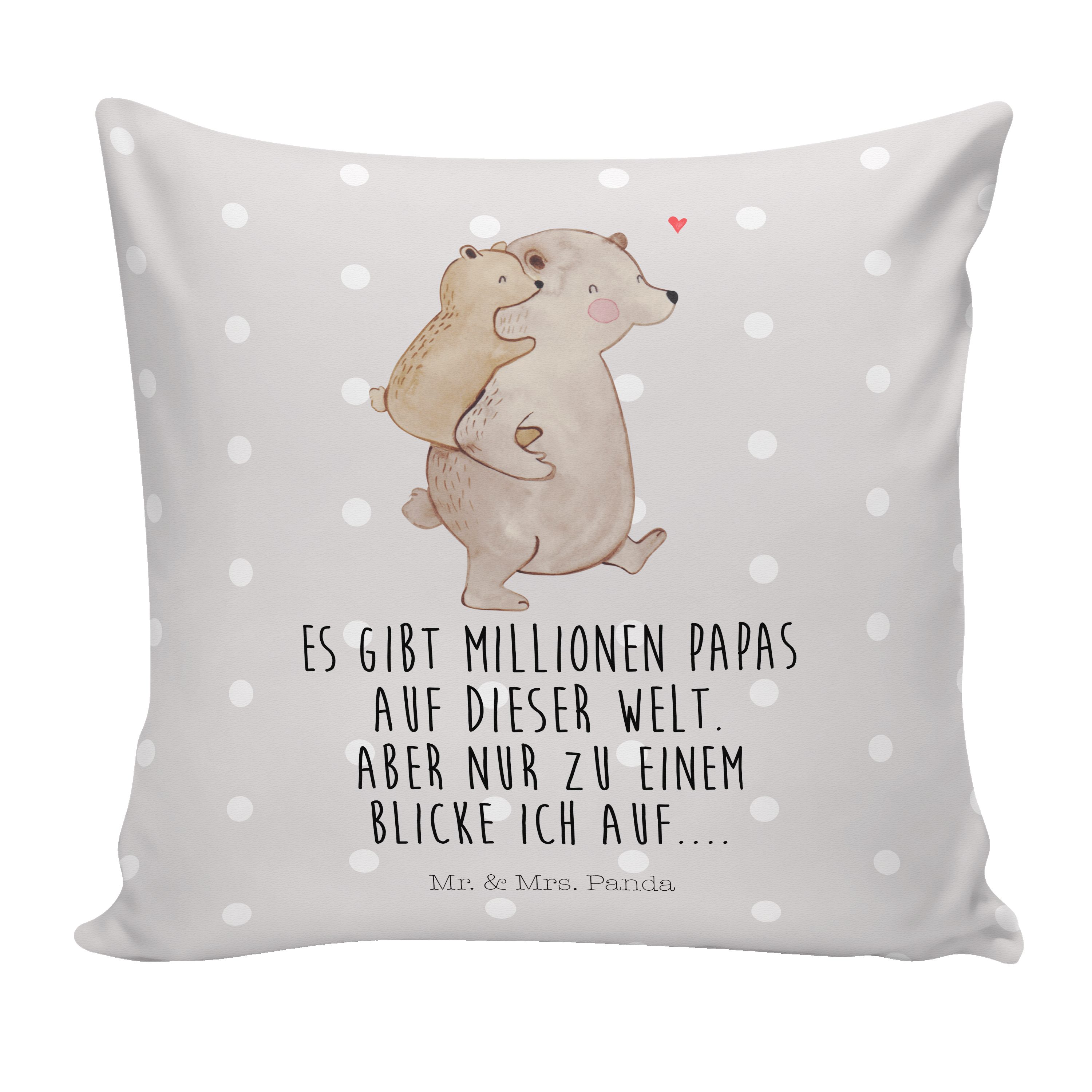 Mr. & Mrs. Dekokissen - Geburtstag, Bär Sofakissen, - Papa Geschenk, Pastell Kopfkisse Panda Grau