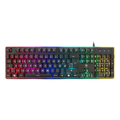 DELTACO Gaming Tastatur (Membran, Aluminium, RGB, Anti-Ghosting) Gaming-Tastatur (Oberfläche aus Aluminium, RGB-Beleuchtung, 5 Jahre Herstellergarantie)