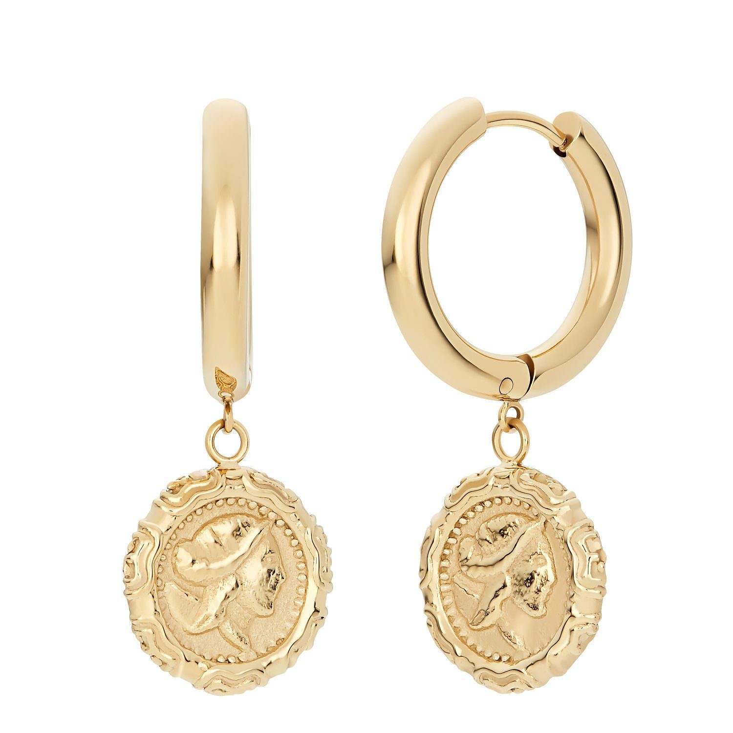 Noelani Paar Creolen Noelani Creolen für Damen, Edelstahl, Münze (Creolen, 2-tlg)