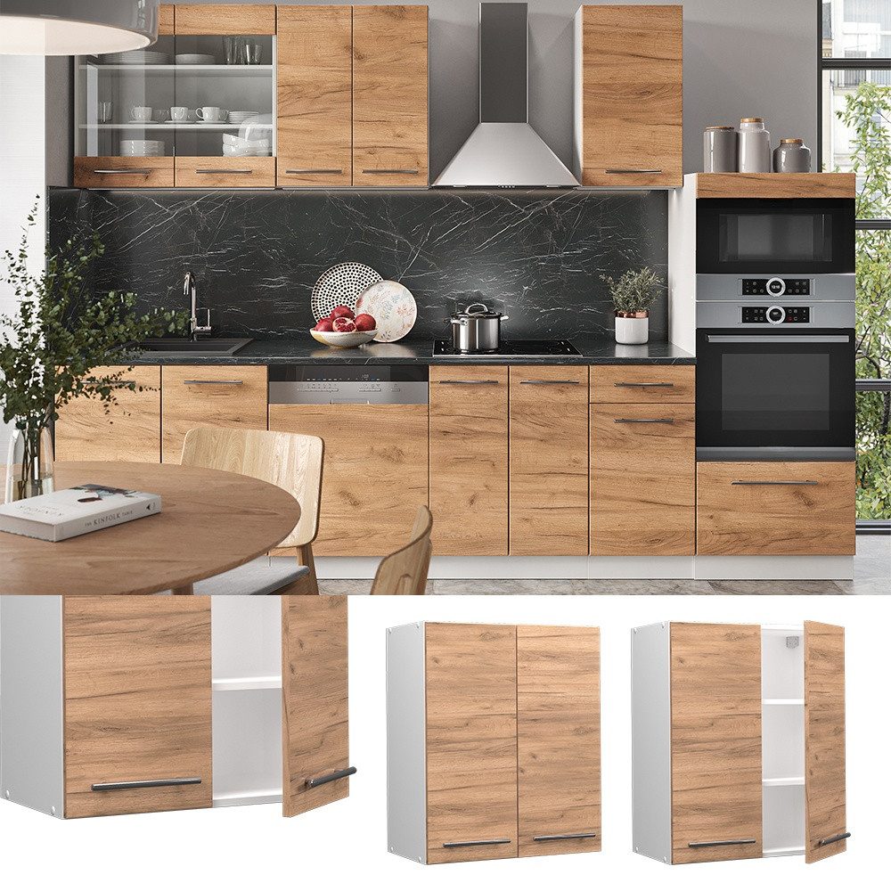 Vicco Hängeschrank Fame-Line, Goldkraft Eiche/Weiß, 60 cm (1-St)