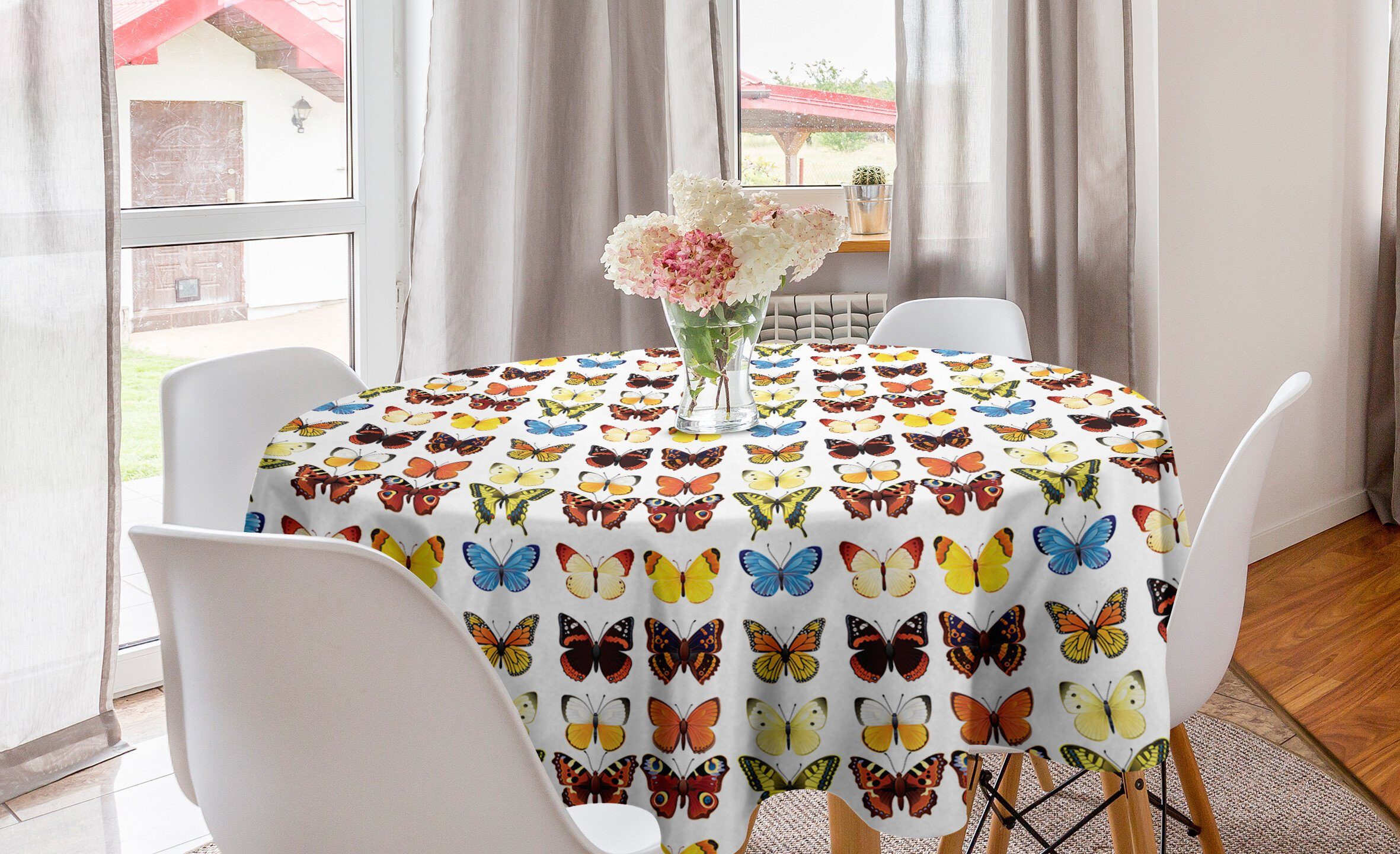 Abakuhaus Tischdecke Kreis Tischdecke Küche Dekoration, Formen Abdeckung Schmetterlinge viele Esszimmer Tiere verschiedene für