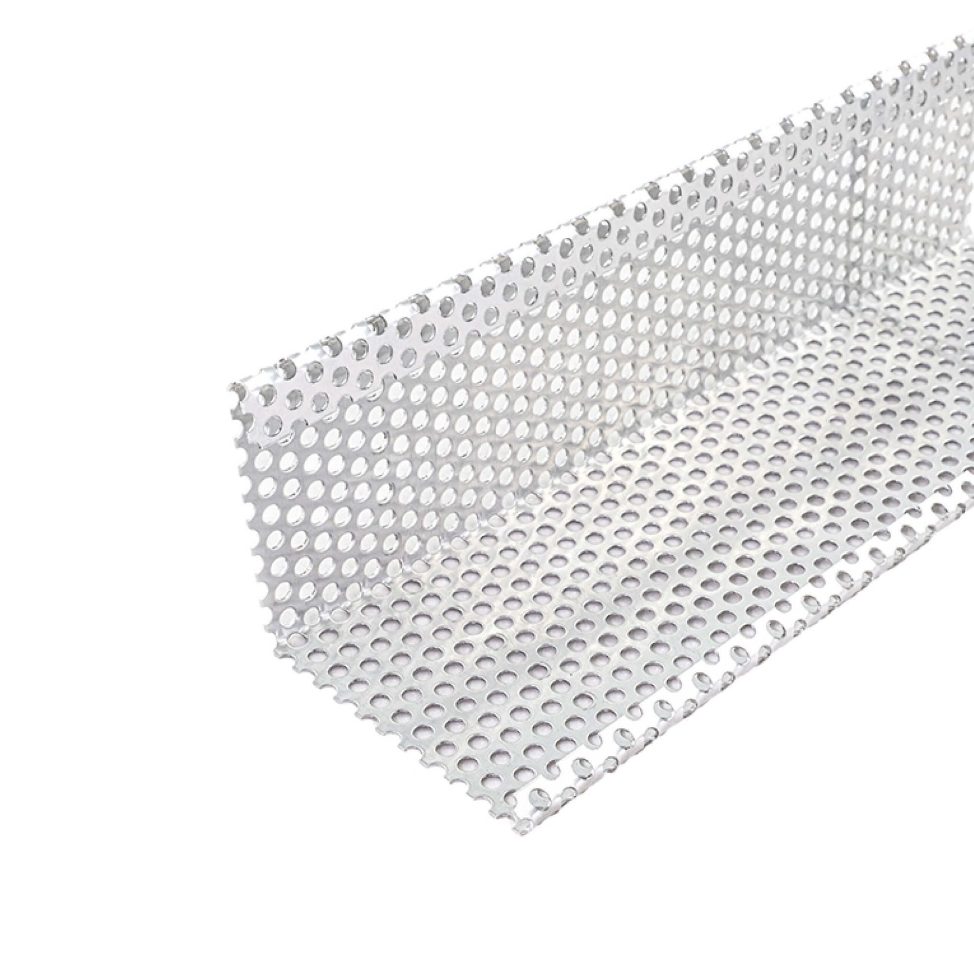 Fassadenprofile Sockelleiste, L: 100 cm, H: 8 cm, Kiesfangleiste Alu, Kiesleiste Materialstärke 1,0mm 100cm, 1-St., Lochblech Aluminium, Abschlussleiste für Terrasse und Balkon geeignet