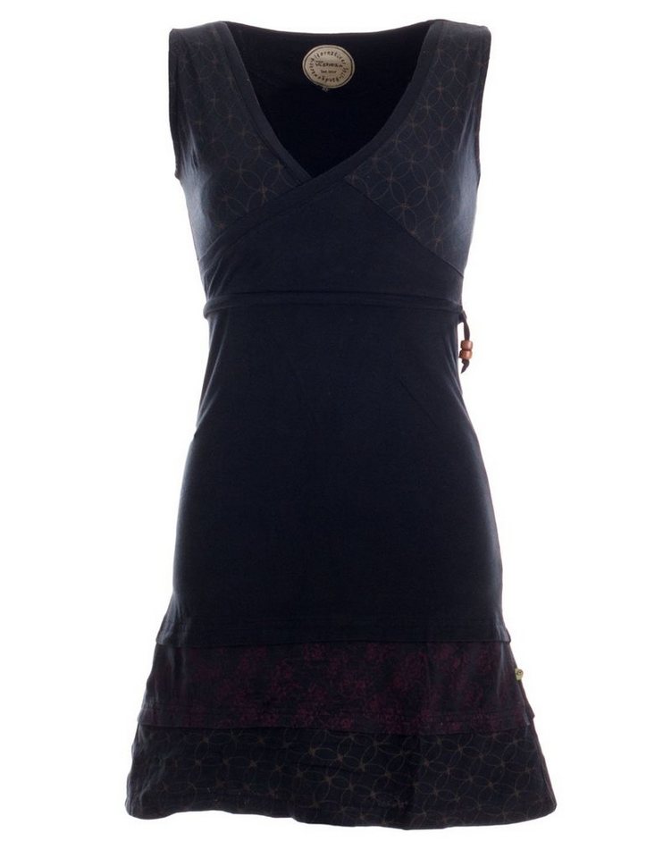 Vishes Sommerkleid Kurzes ärmelloses mini Sommerkleid bedruckt Tunika Elfen, Hippie, Goa, Ethno Style