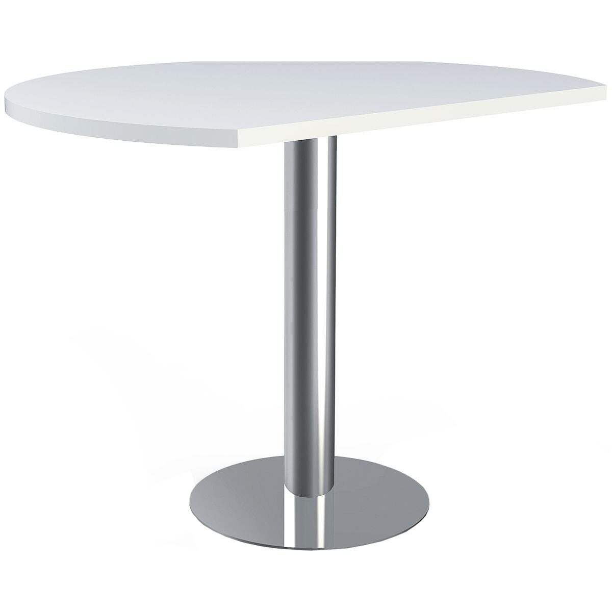 KERKMANN Tischelement Artline Transparent, Ansatztisch mit Säulenfuß weiß | Tische