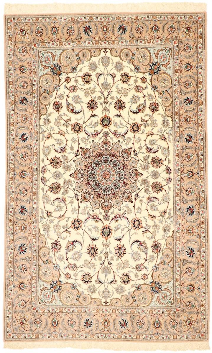 Orientteppich Isfahan Seidenkette 147x236 Handgeknüpfter Orientteppich, Nain Trading, rechteckig, Höhe: 6 mm