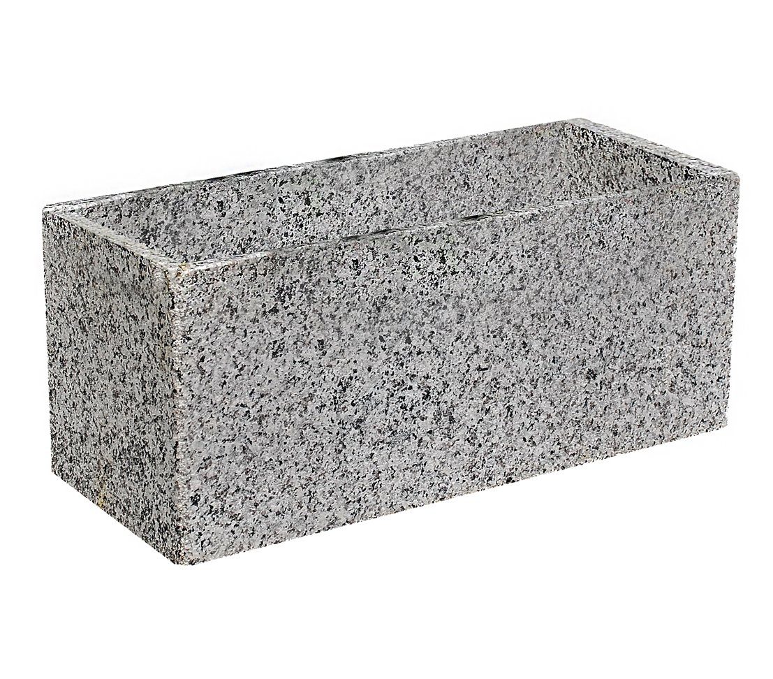 Dehner Blumenkasten Pflanztrog, 80 x 40 x 40 cm, Granit, grau, Pflanzkasten