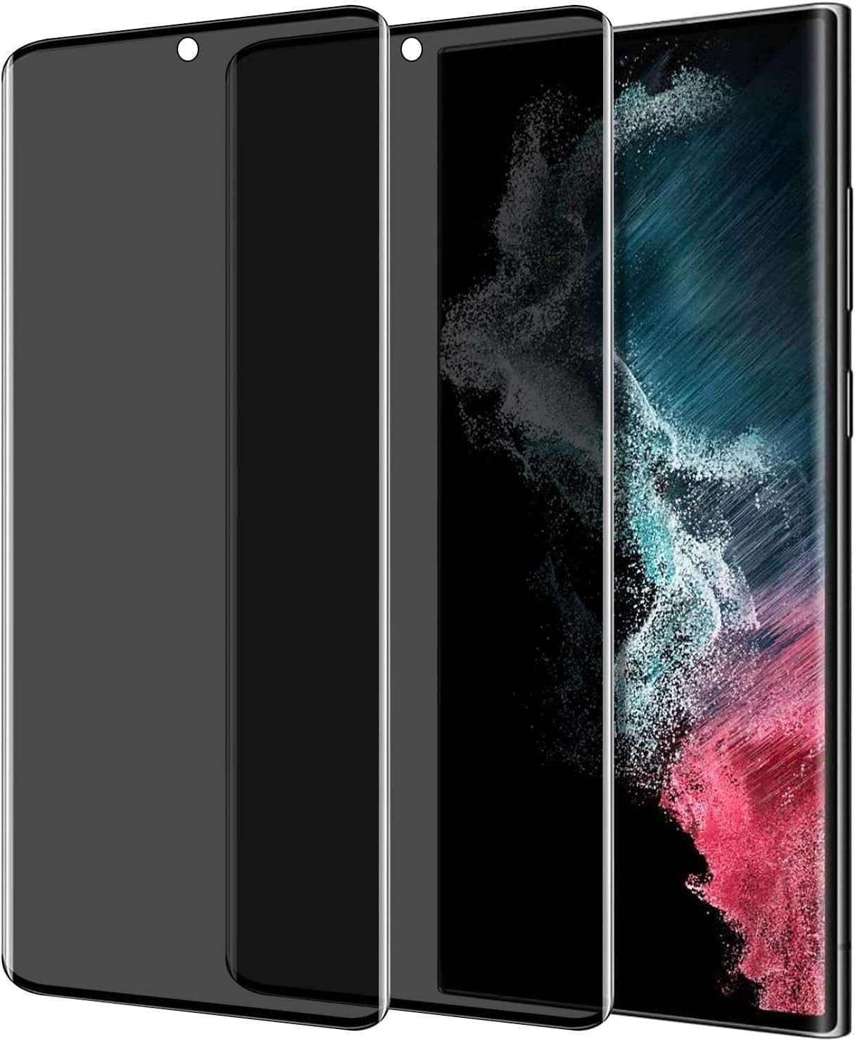 Baker Sichtschutzfolie 2x Panzerglas Blickschutz Samsung Galaxy S22 S23 S24 S25 Ultra Plus, (2 Pack), Privacy Schutzglas Displayschutzfolie Schutzfolie