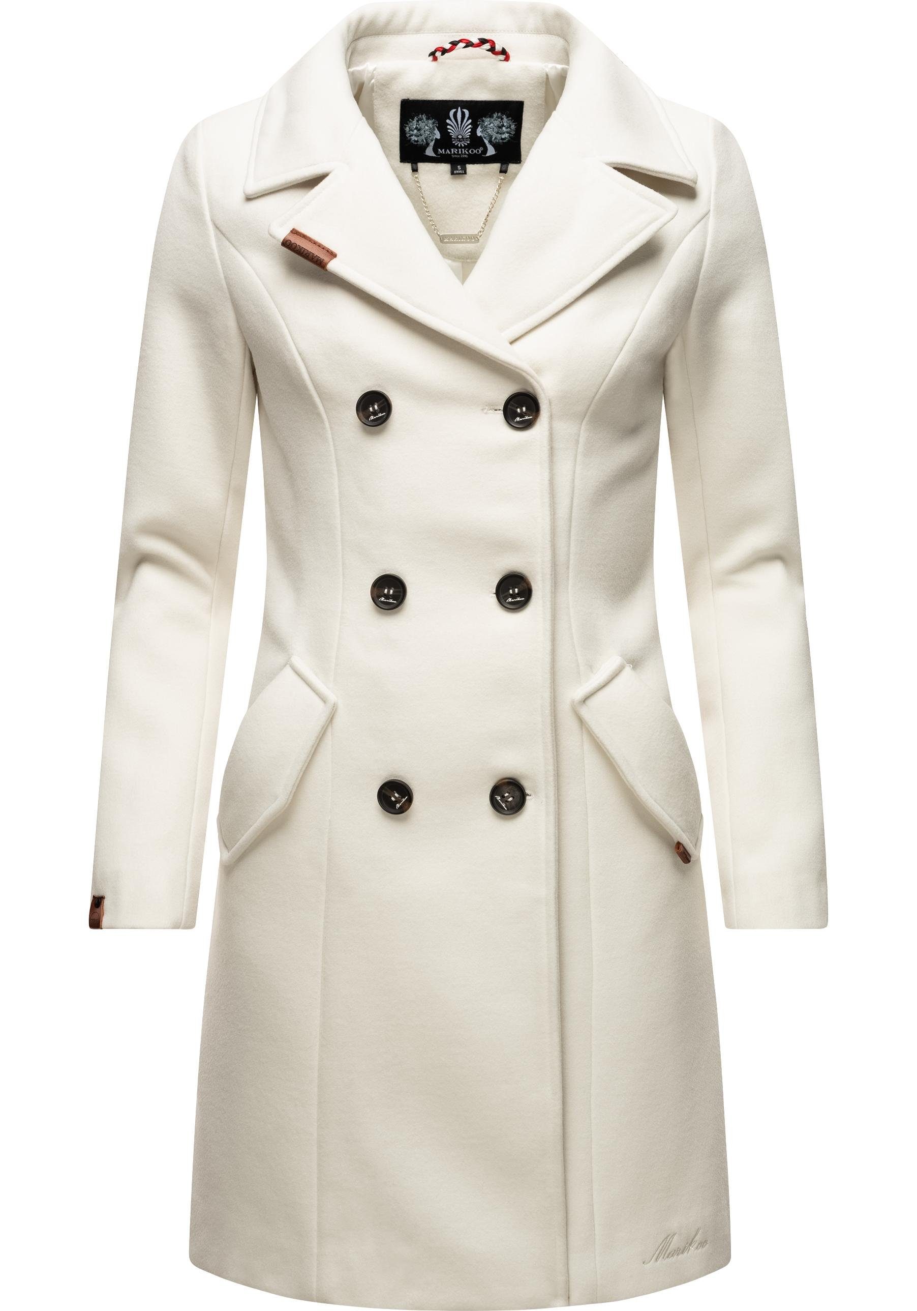 Marikoo Wintermantel Nanakoo edler Damen Trenchcoat in Wollmantel-Optik