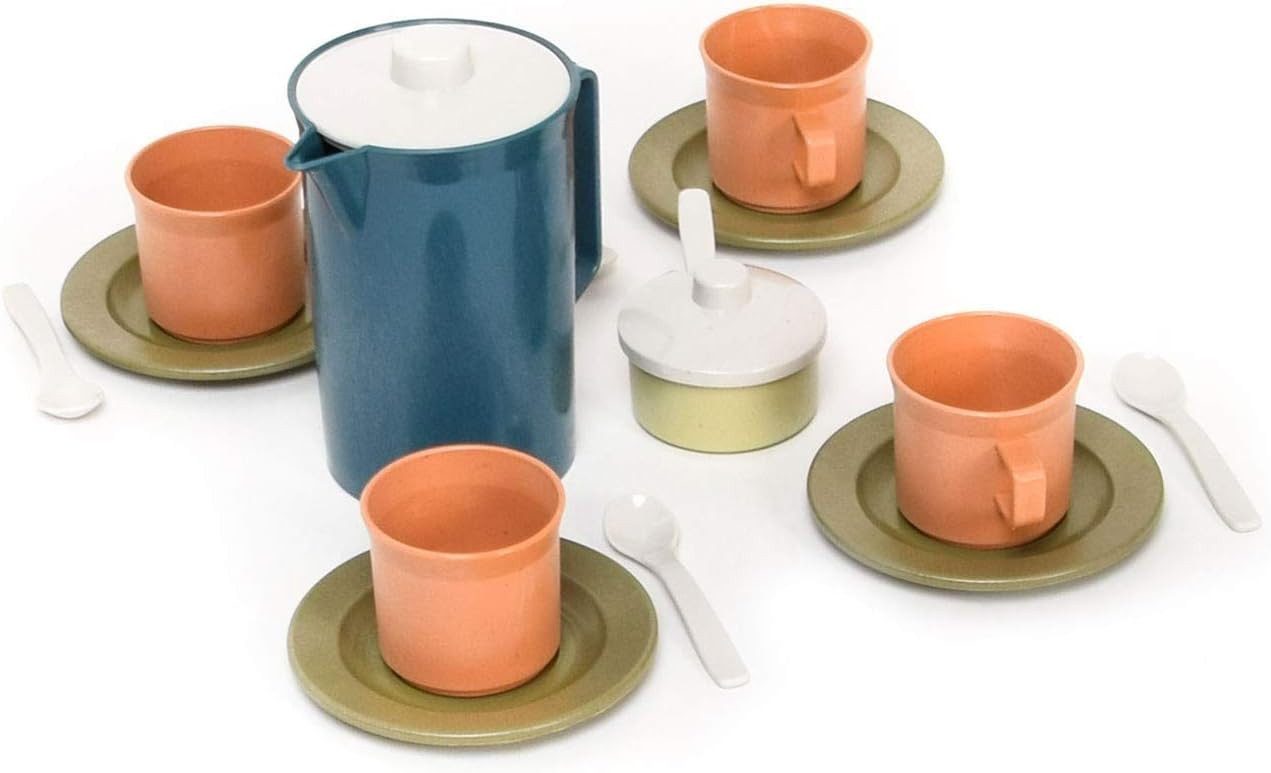 dantoy Spielküche Kaffeeservice aus nachhaltigem Zuckerrohr-Material – 17-teilig
