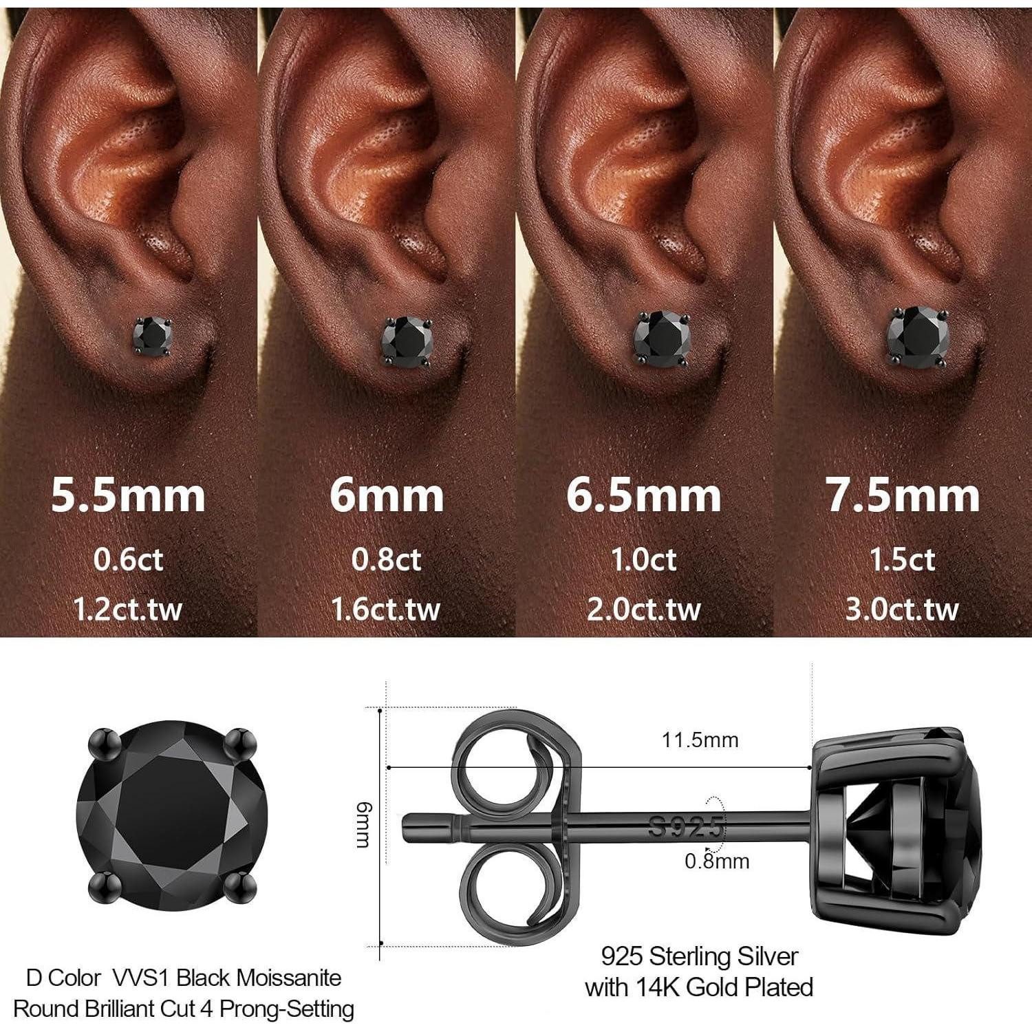 LuxusKollektion Ohrring und Ketten Set Ohrstecker Moissanit Silber 925 4 Pr günstig online kaufen