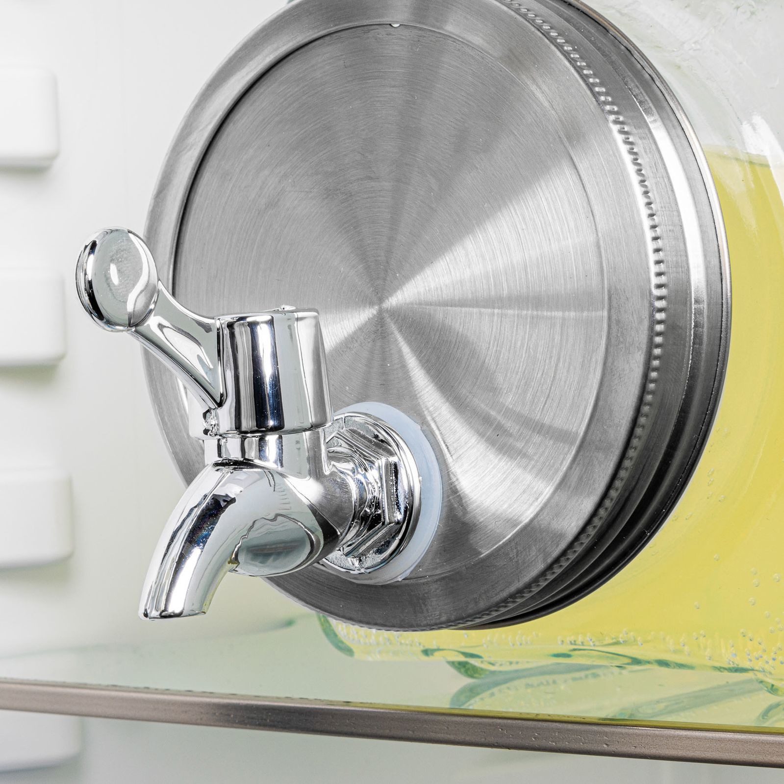 Gravidus Getränkespender Kühlschrank-Getränkespender aus Glas, 3 L