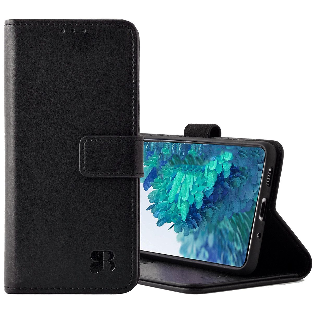 Burkley Handytasche Leder Book Cover für Samsung Galaxy S20 FE Hülle (1-tlg., Book Case Lederhülle mit Kartenfach und Magnetverschluss), Optimaler Rund-Um-Schutz, Kartenfächer mit RFID Blocker