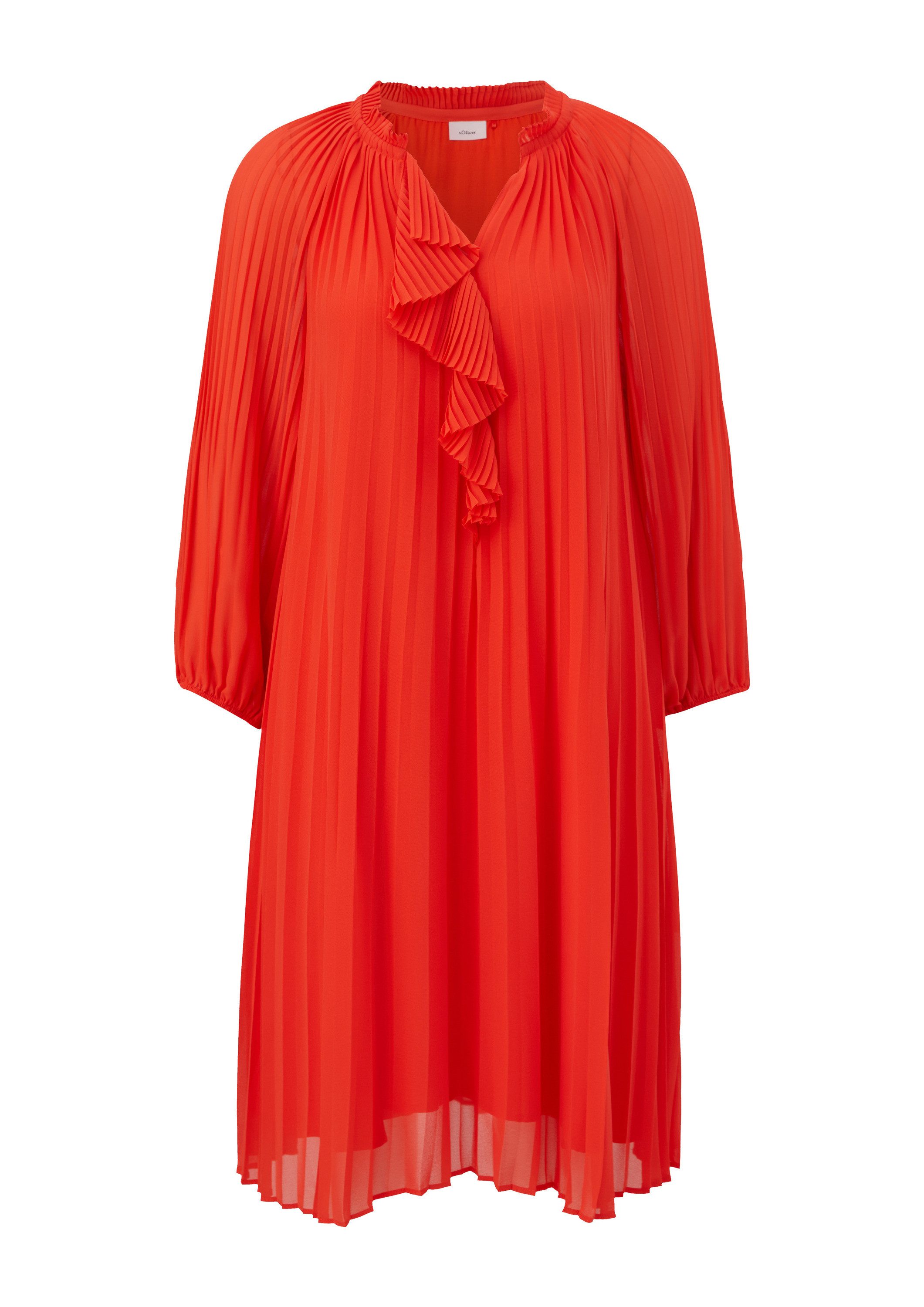 s.Oliver Minikleid Kleid Plissiertes Kleid aus Chiffon