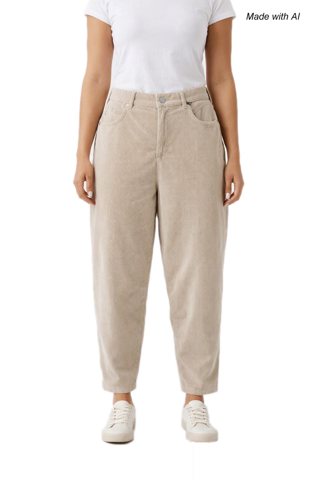 ANGELS 7/8-Jeans Angels Cordhose Damen – Beige O‑Shape (1-tlg)