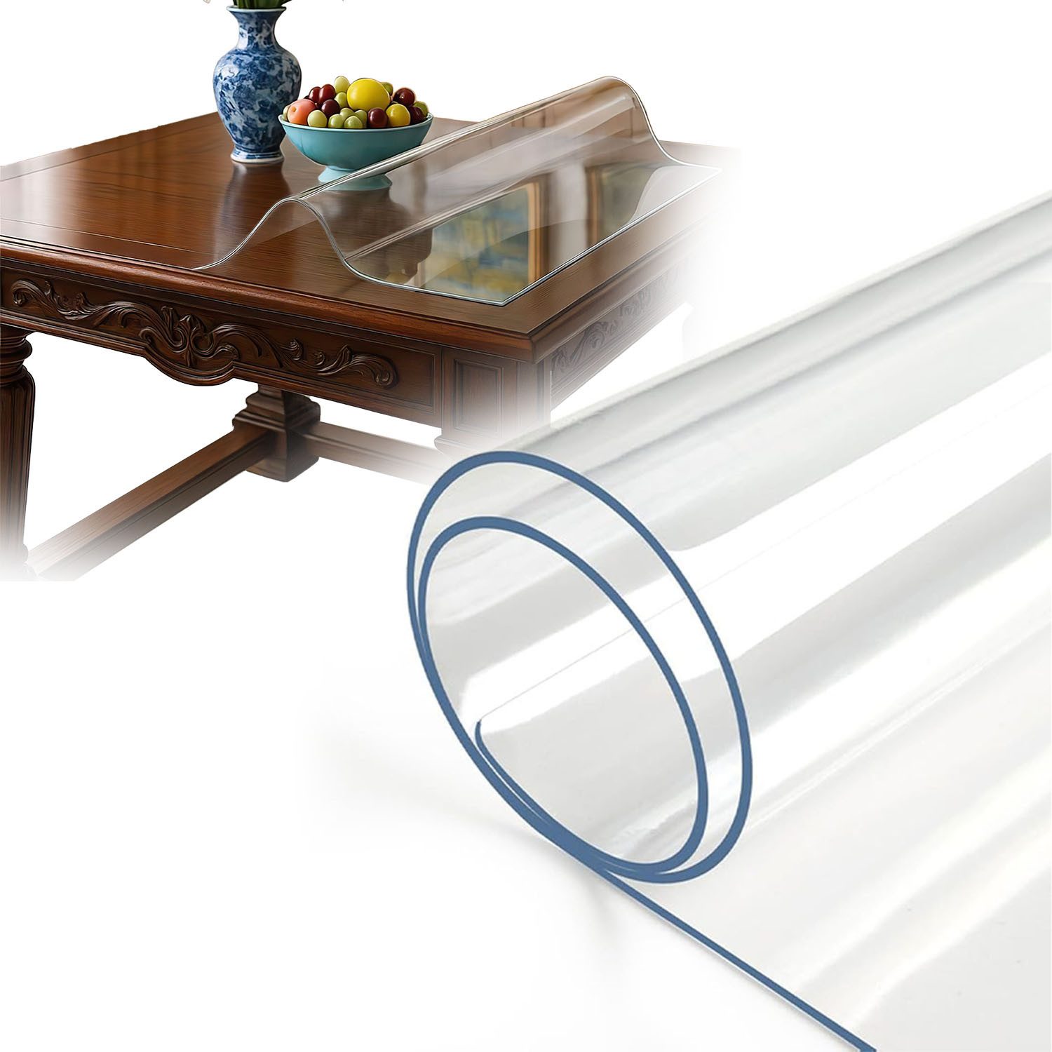 HEYHIPPO Tischdecke PVC transparente Tischdecke 90×150cm Tischplattenschutz günstig online kaufen