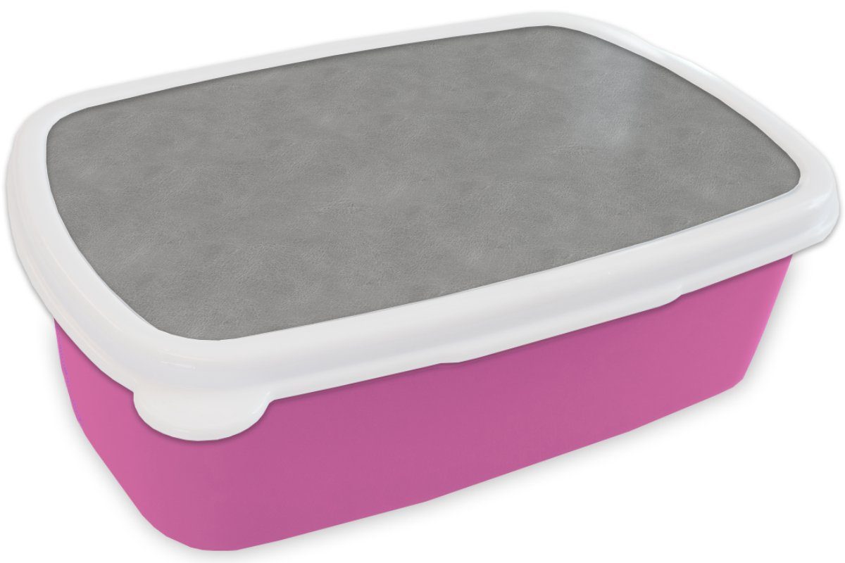 Lunchbox Brotdose (2-tlg), Brotbox Leder - für Mädchen, Kinder, rosa Tiere, Kunststoff Erwachsene, MuchoWow - Snackbox, Textur Kunststoff,