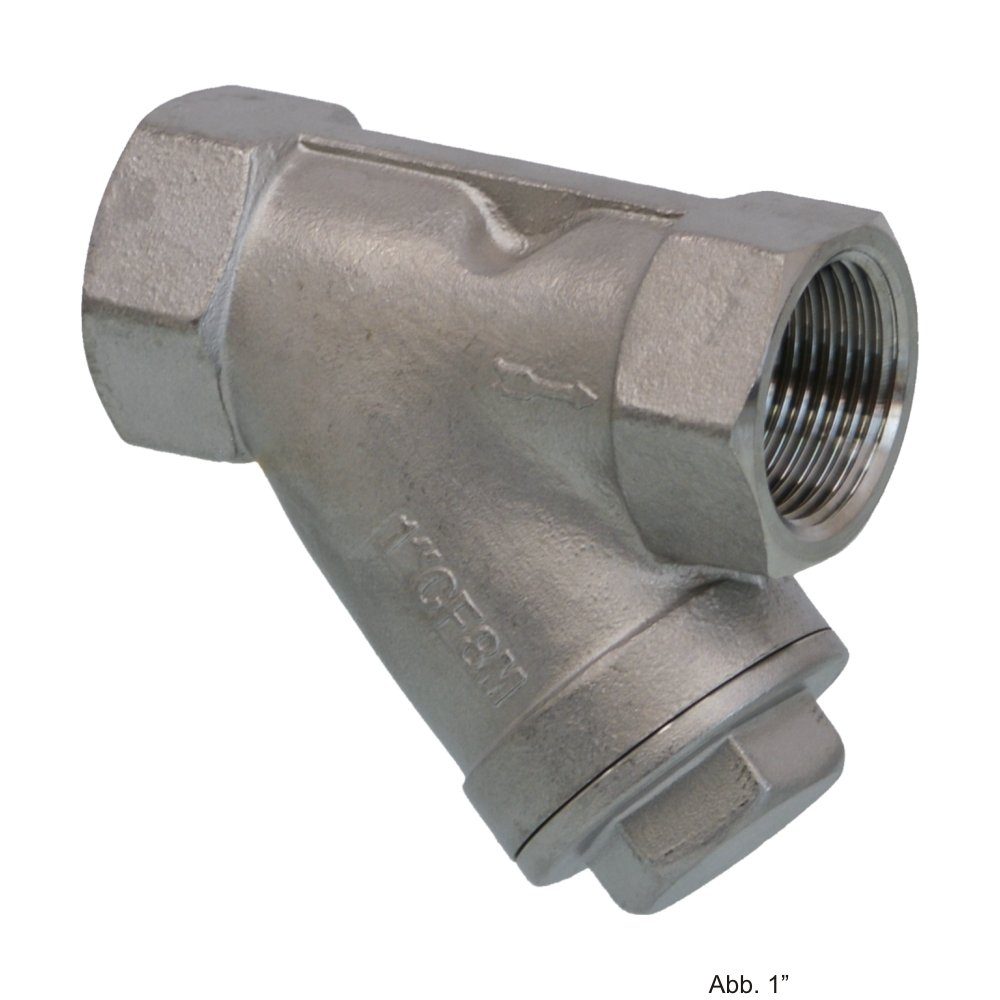 bevo Wasserrohr Schmutzfänger mit 1" IG, 16 bar, 1000 micron Edelstahl 316