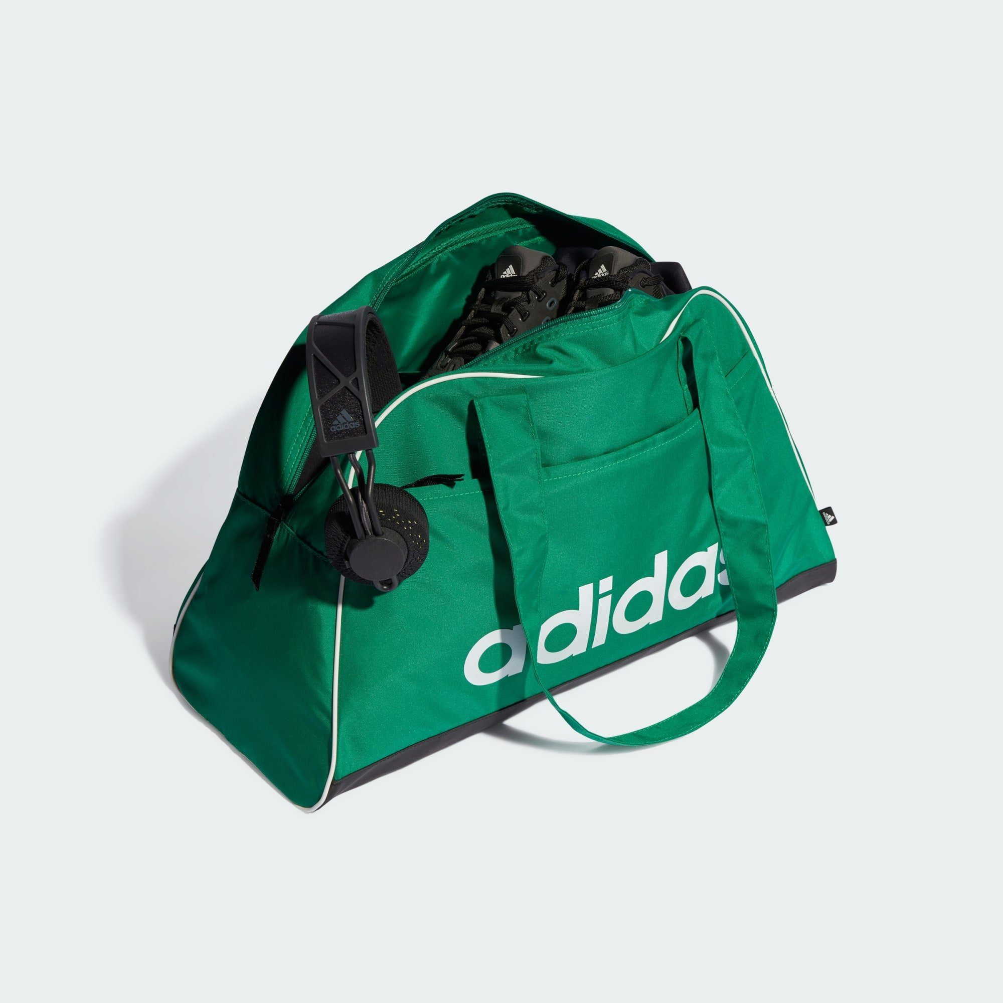 adidas Sportswear Gymbag Black White Bold LINEAR BOWLINGTASCHE / Green ESSENTIALS 