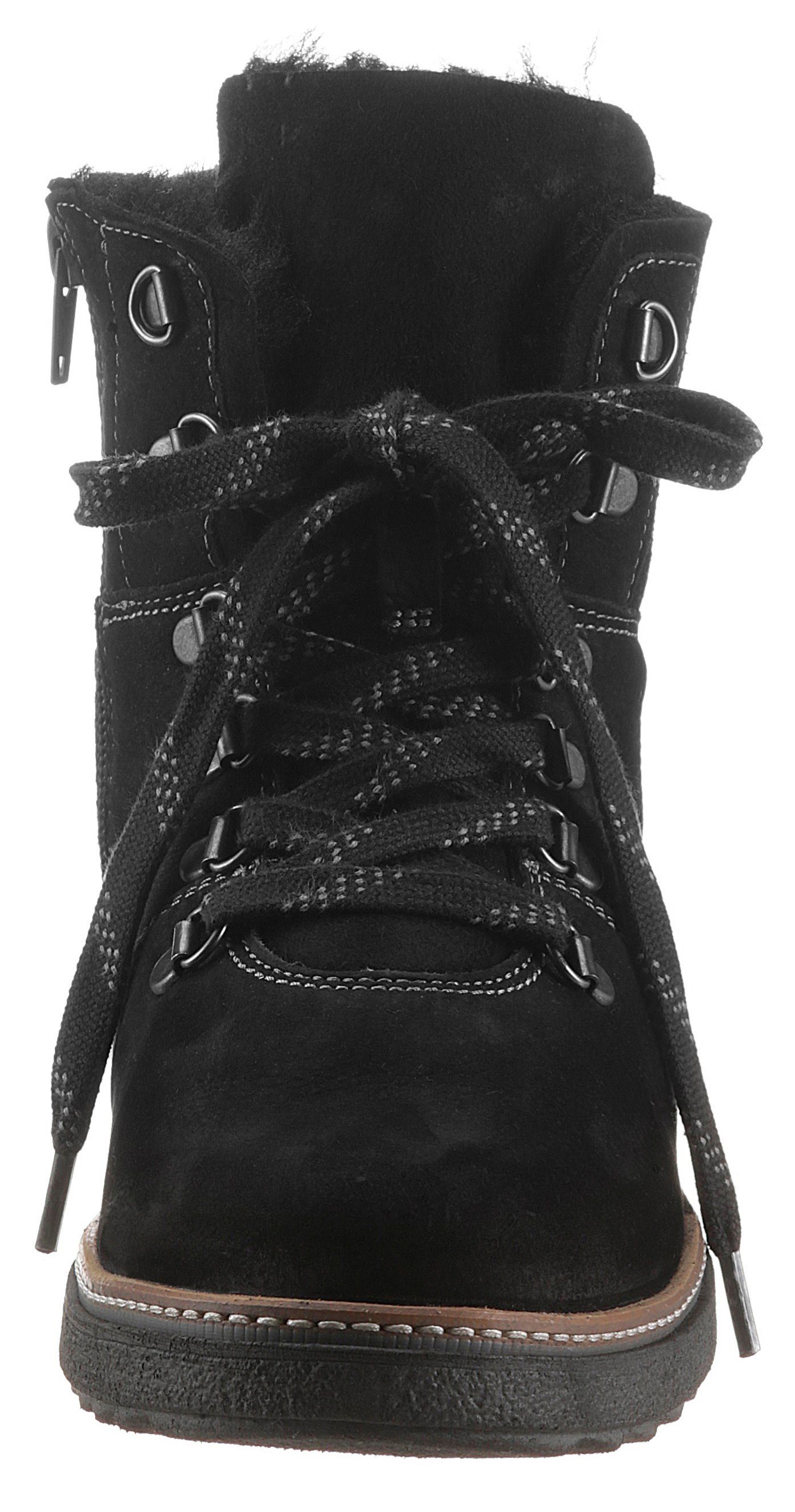 Waldläufer HITOMI Winterboots, Outdoorboots, Schnürboots mit Lammfellfutter, H-Weite