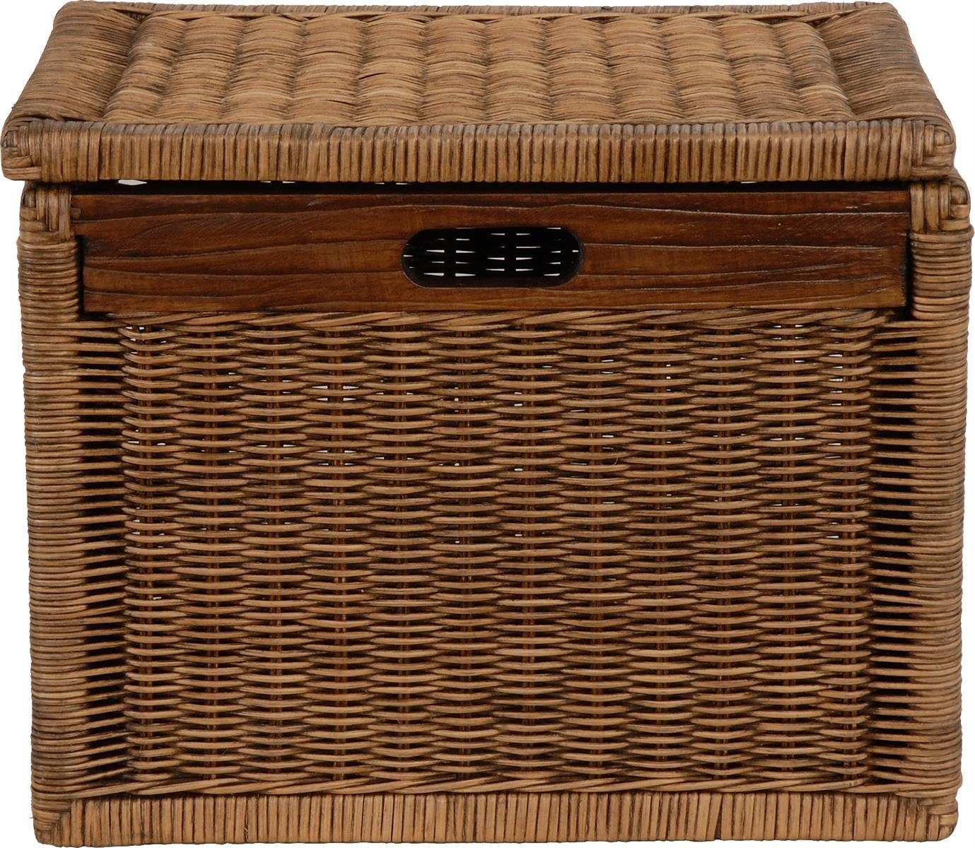 Krines Home Aufbewahrungskorb Hoher Korb mit Deckel Rattan geflochten Regal günstig online kaufen
