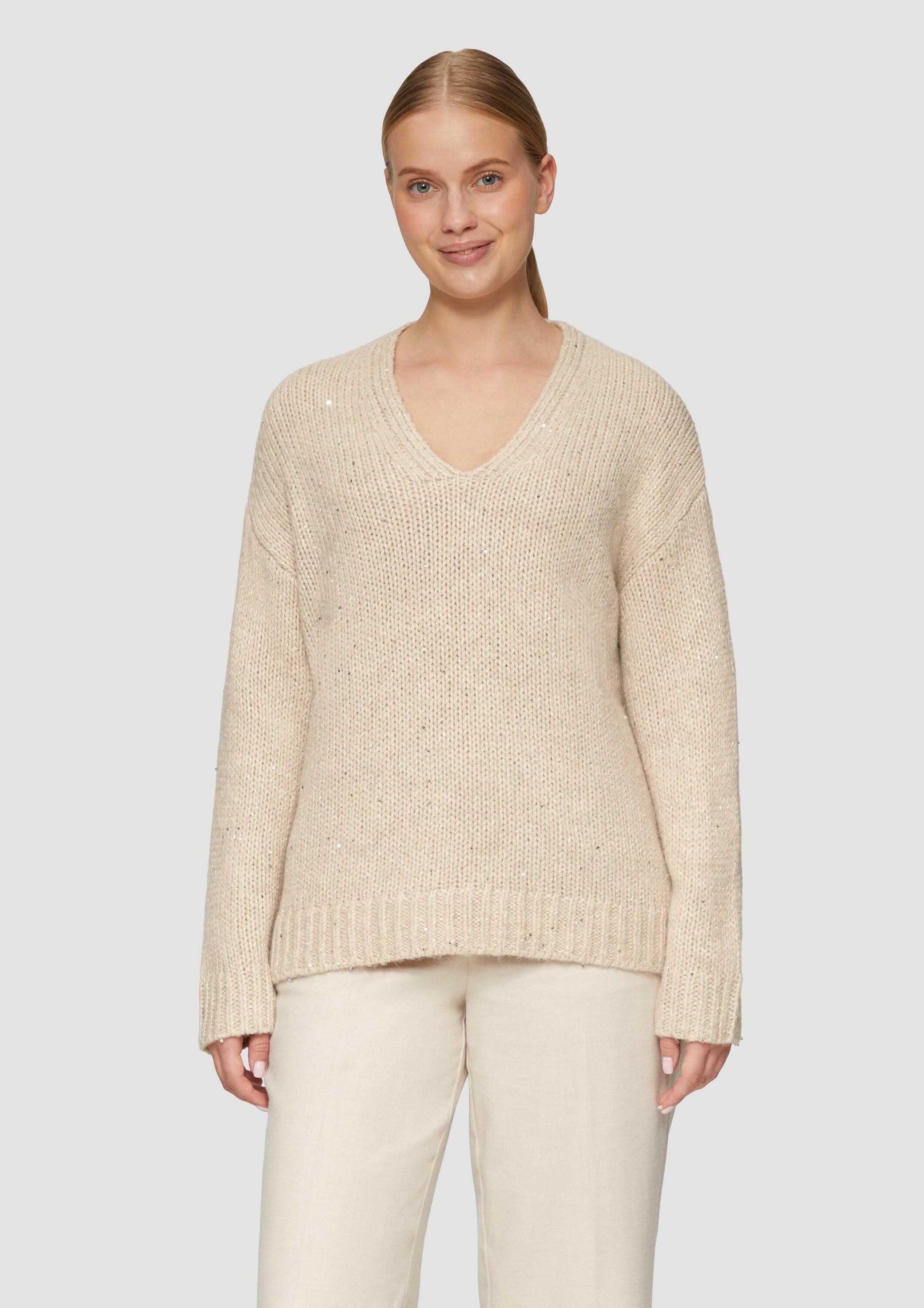 s.Oliver Longpullover Strickpullover Oversized Strickpullover mit Glitzerga günstig online kaufen