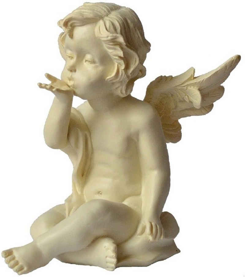 G. Wurm Engelfigur Engel sitzend mit Flügeln und Kusshand