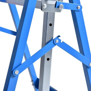 HOMCOM Sägebock Gestell, 200 kg max. Belastbarkeit, (Set, 2-St., Gerüstbock), Unterstellbock Klappbock bis 200kg Stahl Blau