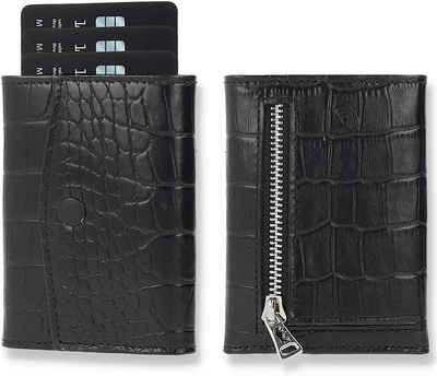 Solo Pelle Geldbörse Slim Wallet mit Münzfach I Geldbeutel mit RFID Schutz I für 12 Karten, RFID Schutz, Echtes Leder, dünne Geldbörse