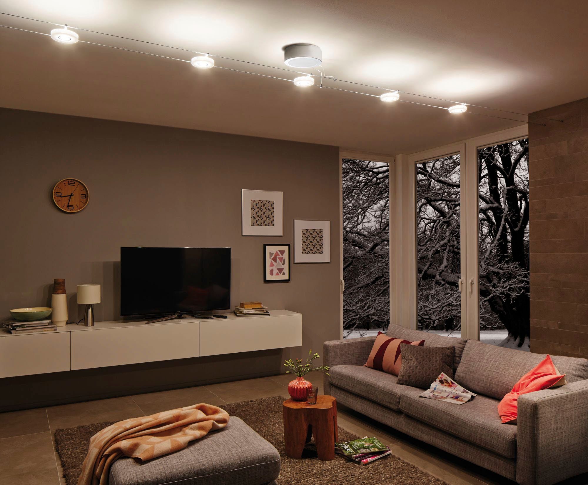 über LED und ein- weiterhin Paulmann Deckenleuchte Tageslichtweiß, fest integriert, Lichtschalter LED ausschaltbar Lampe Smart, den