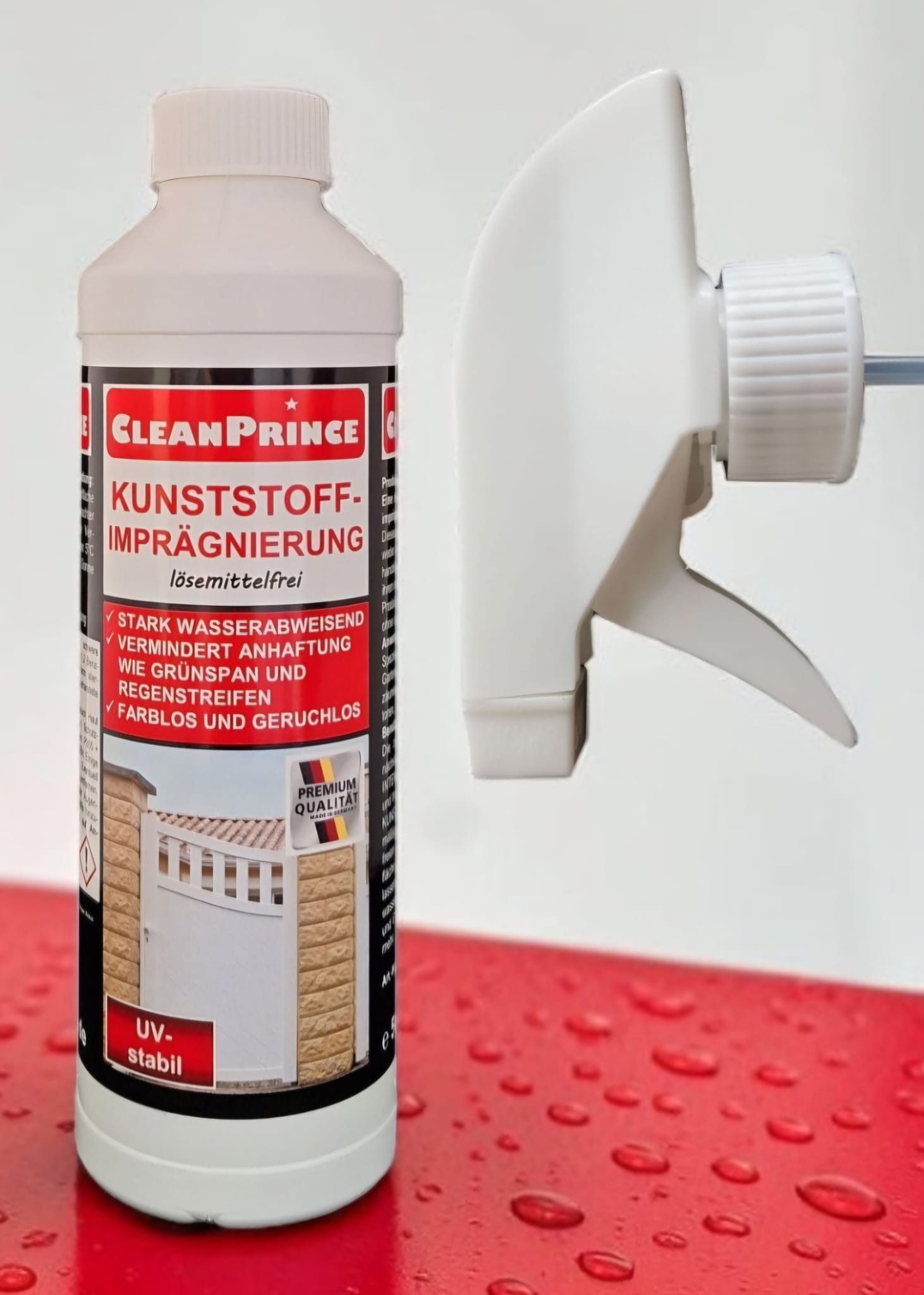 CleanPrince Kunststoffimprägnierung transparent lösemittelfrei Imprägnierspray, Made in Germany
