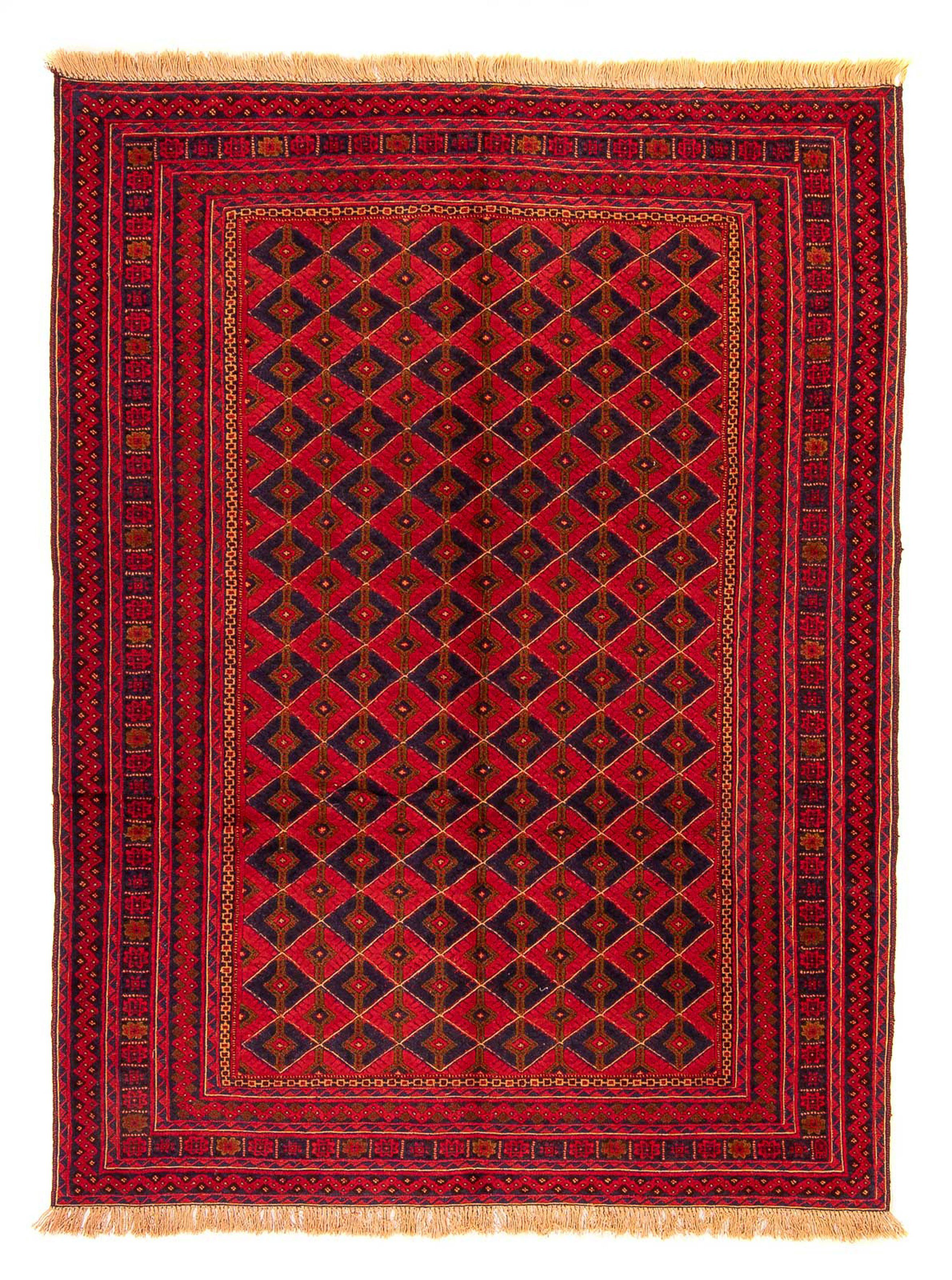 Wollteppich Kelim - Oriental - 198 x 151 cm - dunkelrot, morgenland, rechteckig, Höhe: 4 mm, Wohnzimmer, Einzelstück