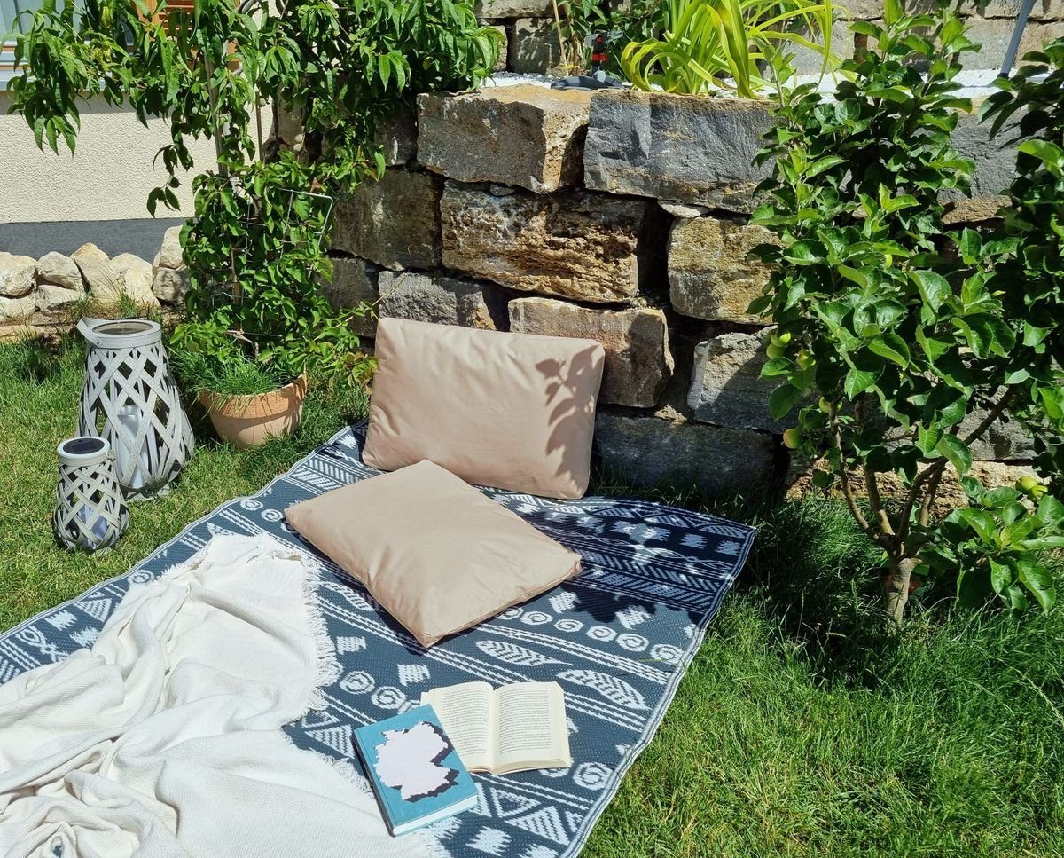 Kissenhülle & 40x60cm Wasserfest, Wasserabweisend, Stück), JACK Außen Outdoor JACK und 2er für Kissenbezug (2 robust Taupe Set Kissenbezüge strapazierfähig, Innen