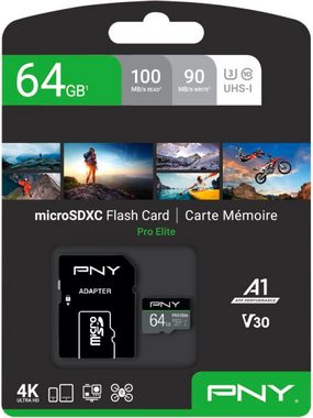 PNY PRO Elite Speicherkarte (64 GB, UHS Class 3, 100 MB/s Lesegeschwindigkeit)