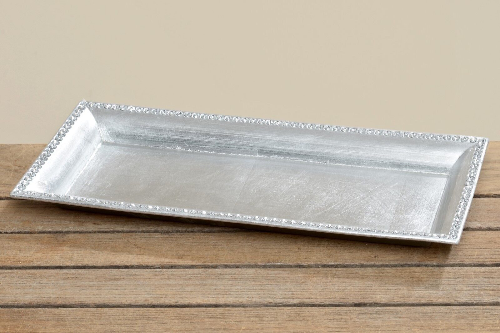 BOLTZE GRUPPE GmbH Dekotablett Dekotablett L.37 B.17 cm Kunststoff silber Stückpreis
