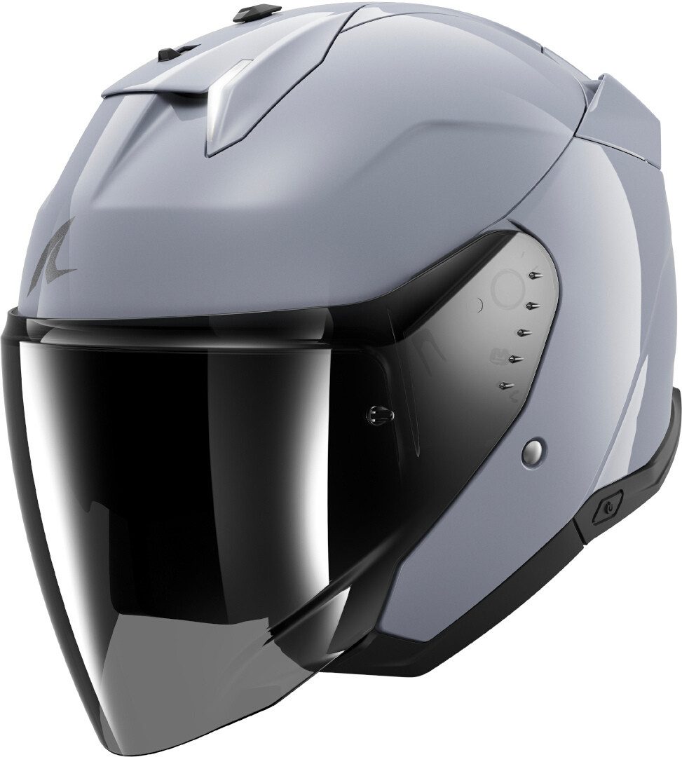 Shark Motorradhelm Skwal i3 Jet Dark Shadow Jethelm, vorbereitet für Kommunikationssystem,integriertes Sonnenvisier