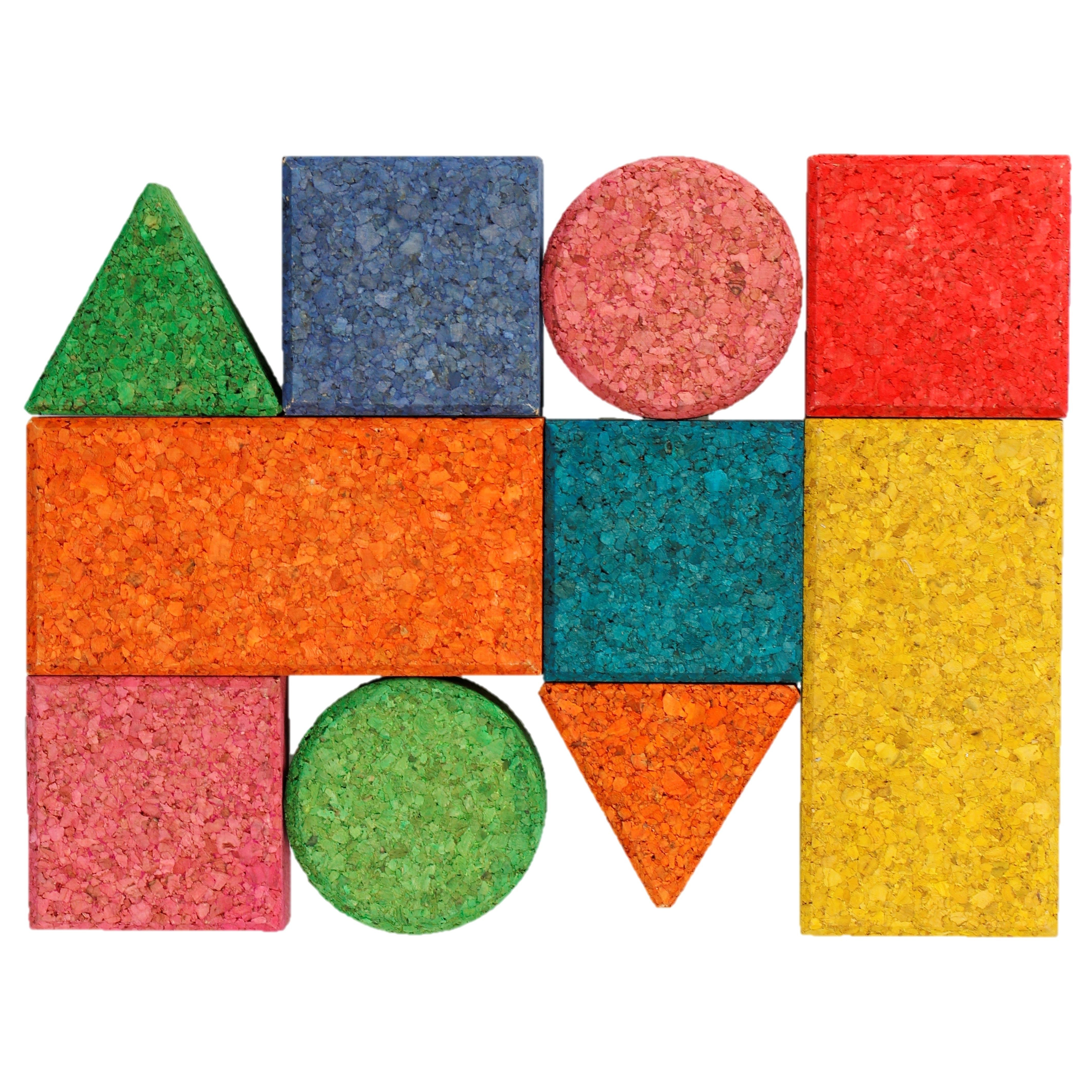 KORXX 10 Korkbauklötze in verschiedenen Formen und Farben Spielbausteine, (Baby Color, Baby), Kreativer Baustein aus nachhaltigem Rohstoff