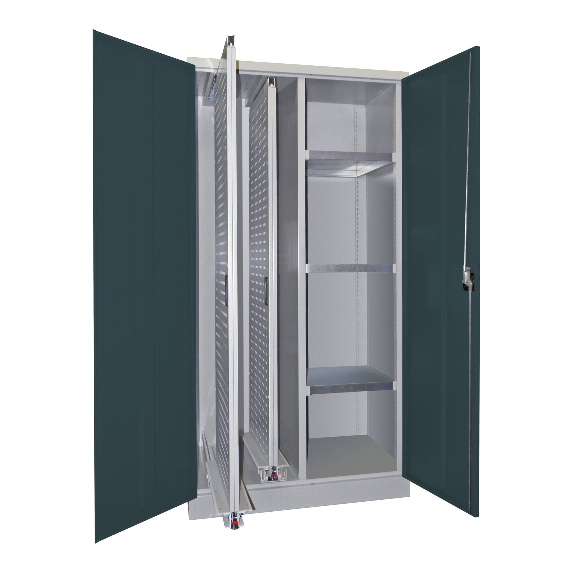 Pavoy Regal Pavoy Stahl-Vertikalauszugsschrank, Trennwand, 2 Auszüge, 3 Böden, RA
