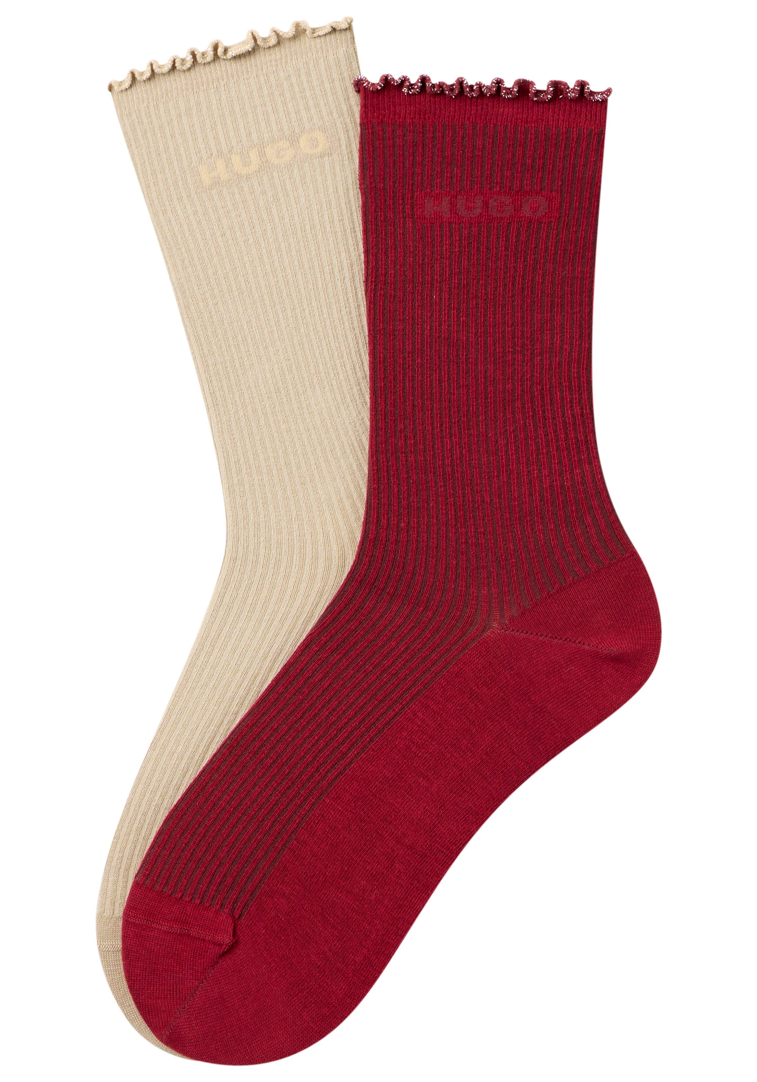HUGO Basicsocken 2P RS LETTUCE CC W (2-Paar) Bund leicht gekräuselt – Bild 2 von 5