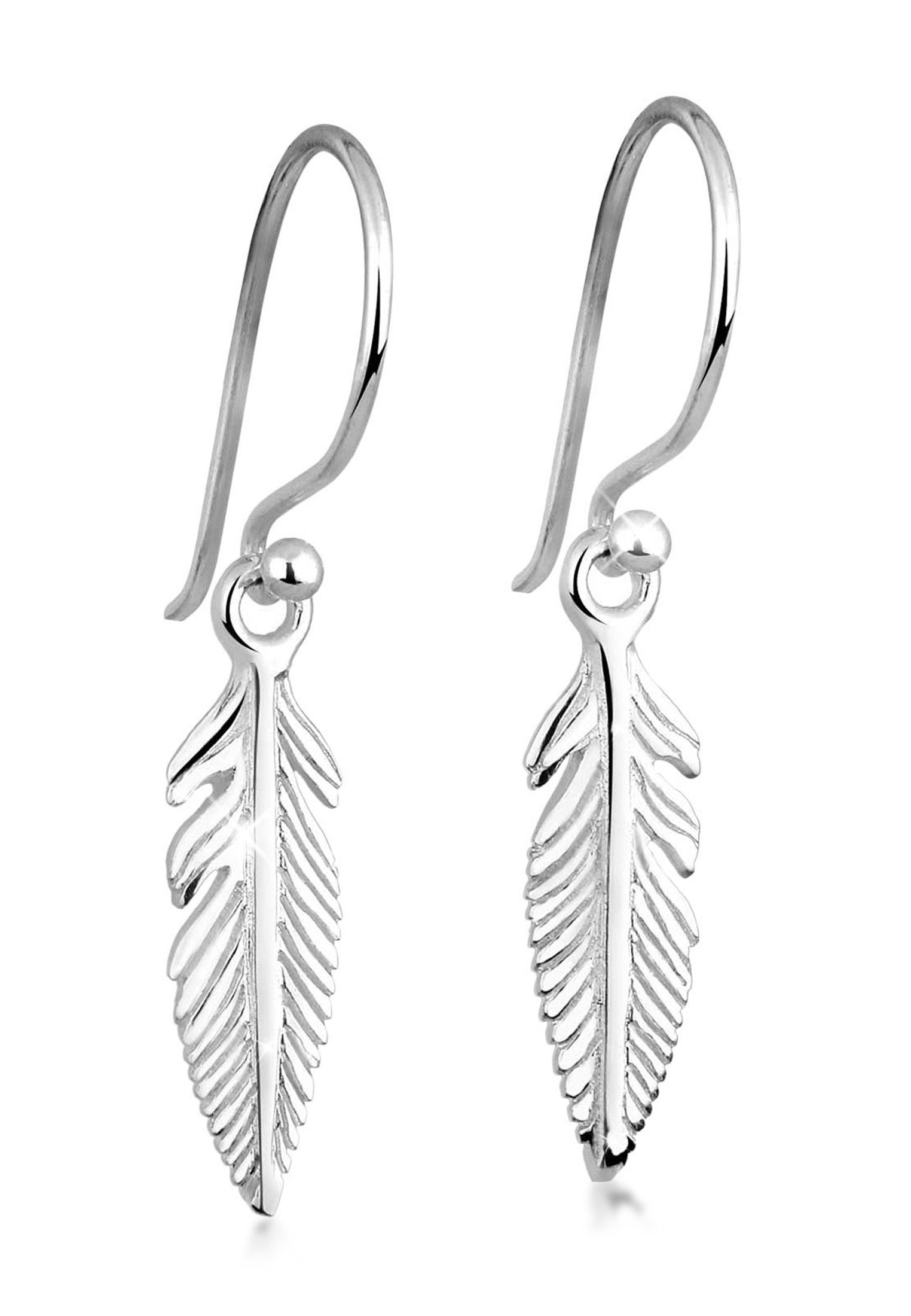 Paar Ohrhänger Ohrhänger Feder 925 Sterling Silber