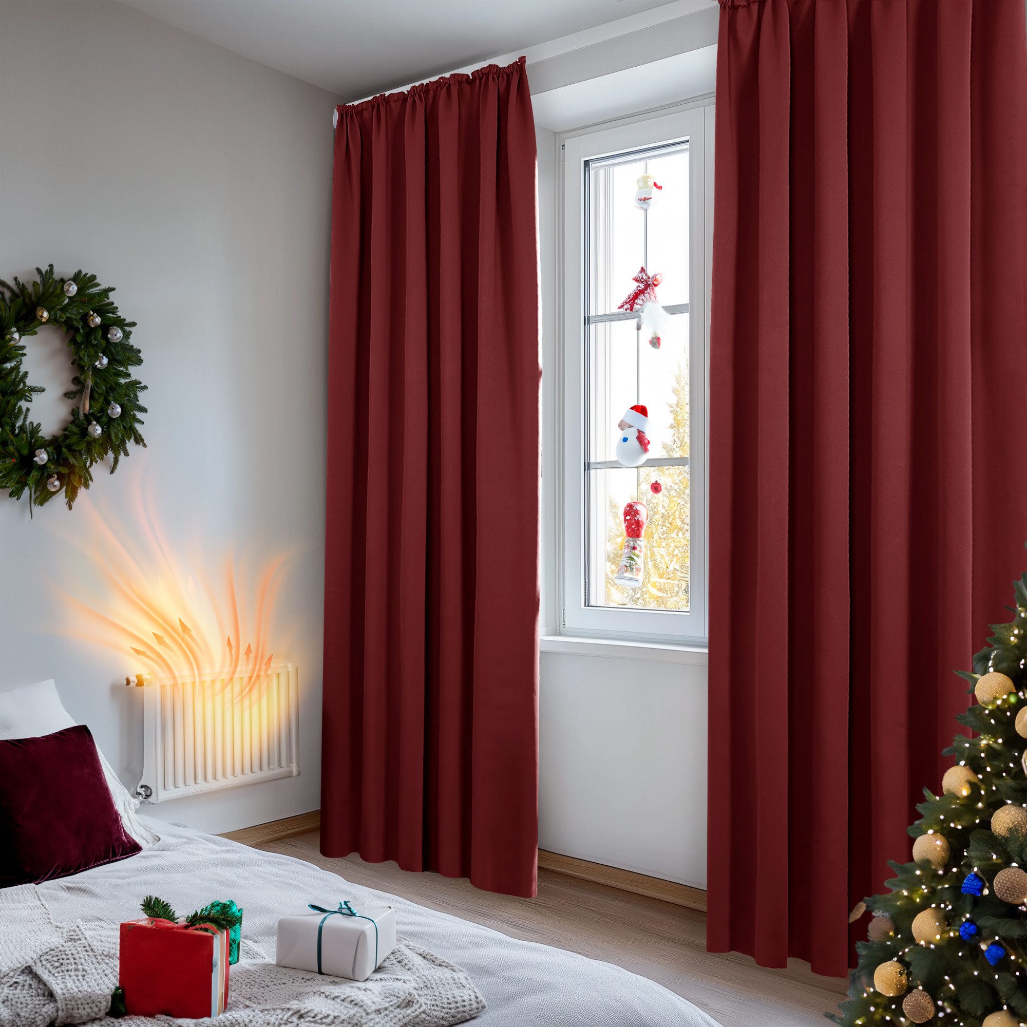 Deconovo Verdunkelungsvorhang Gardinen mit Kräuselband Blickdicht Vorhänge günstig online kaufen