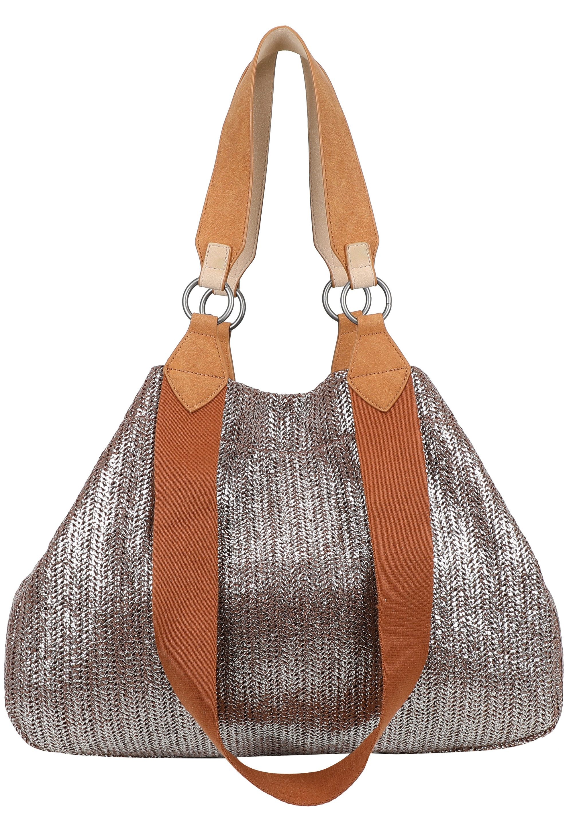 Fritzi aus Preußen Henkeltasche Izzy Medium Limited Painted Straw, mit abnehmbarem Brillenetui