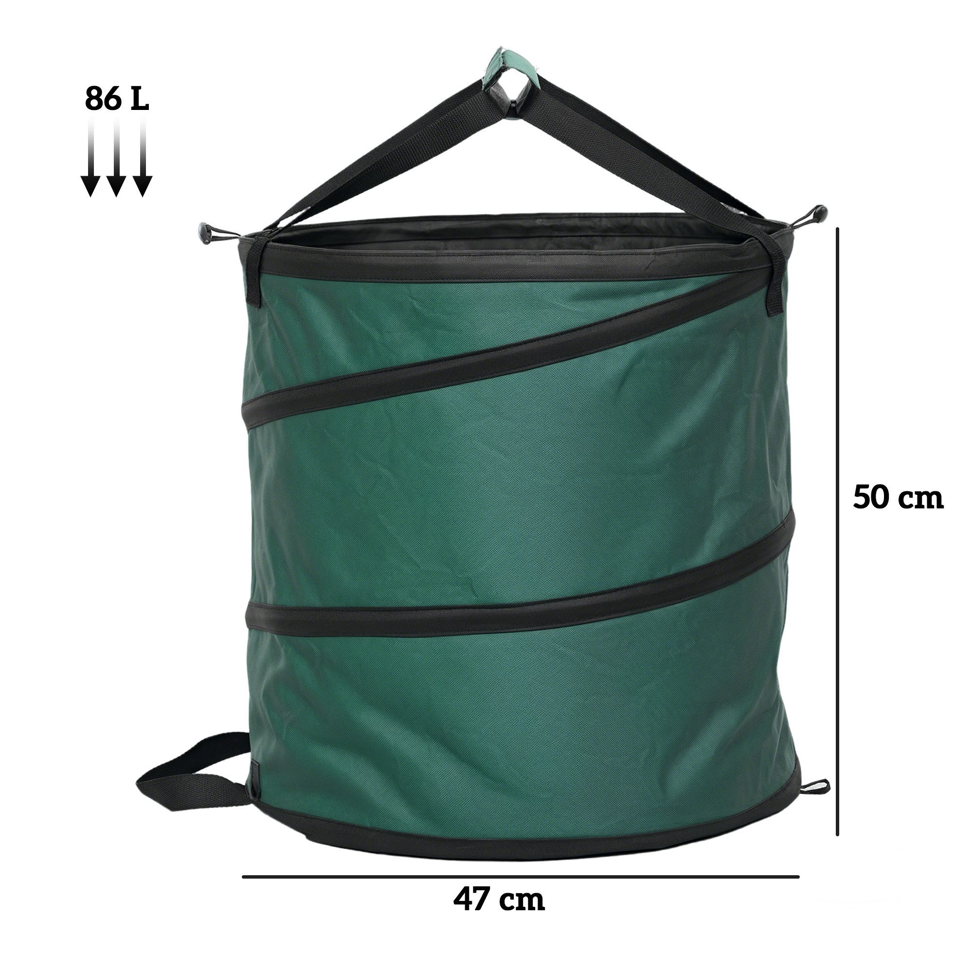 Outsunny Müllsack 4x86L, wasserdicht, mit Griffe, selbststehend, Pop-up-Design für einfache Nutzung