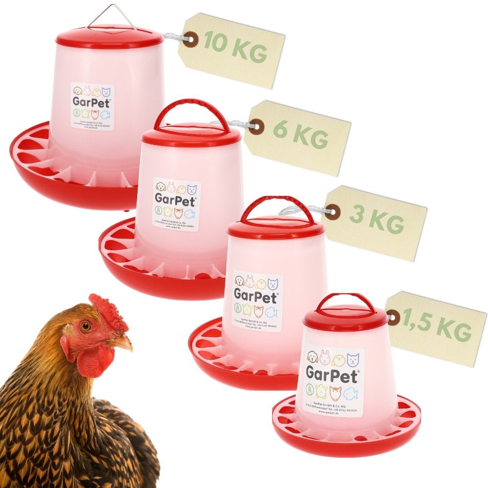Thumbnail - GarPet Futterspender Futterautomat Hühner Geflügel Futterspender Futtertrog Trog