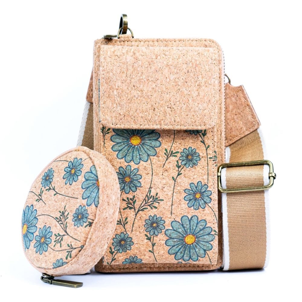Goodman Design Handytasche Bedruckte Smartphone Tasche und Geldbörse aus Naturkork mit Münzfach, Stylisch, Praktisch und Umweltbewusst