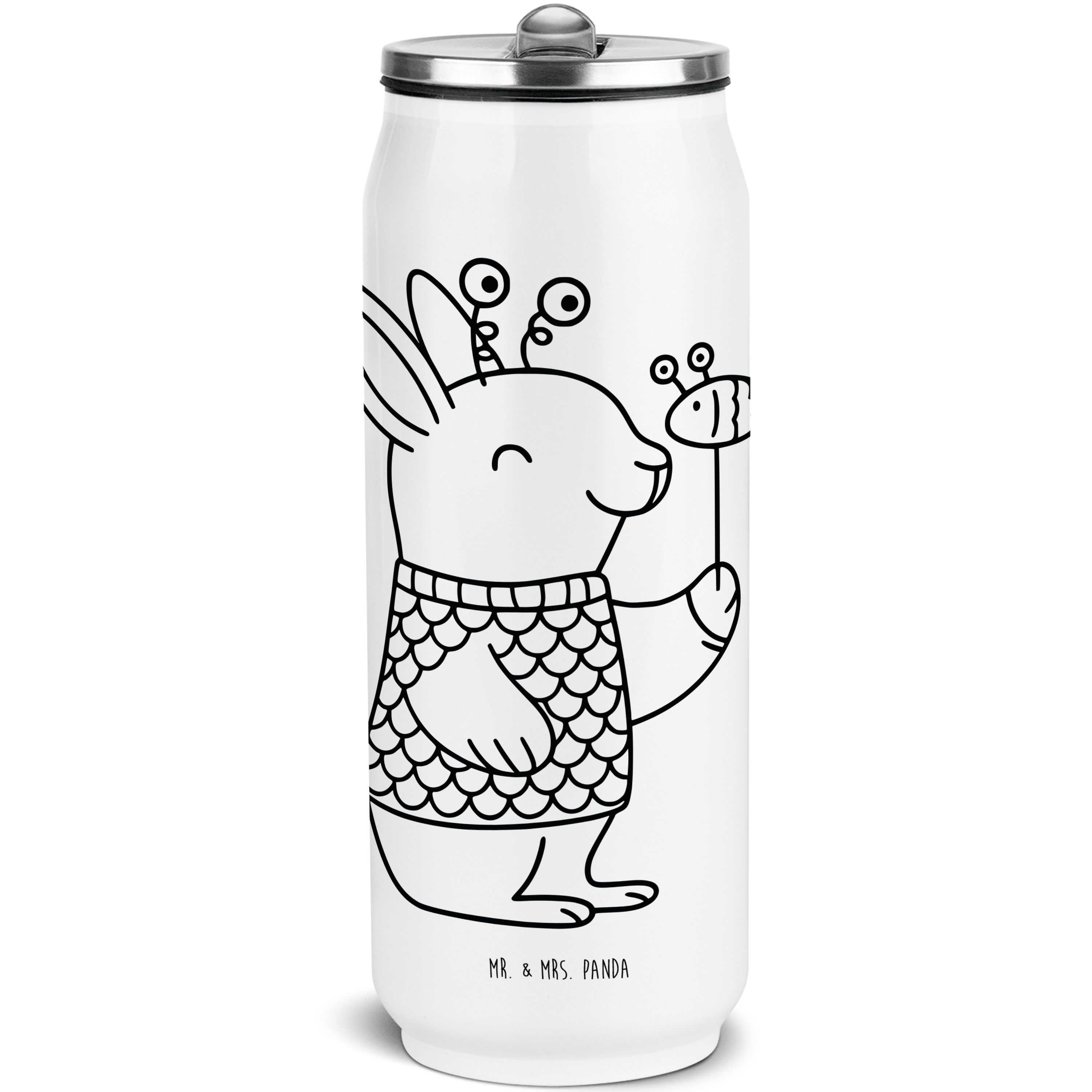 Mr. & Mrs. Panda Isolierflasche Fische Astrologie, Sportflasche, Weiß, Kühlflasche, Isolierflasche, F, Fischer outdoor trinkflasche Geschenkidee Zum Geburtstag