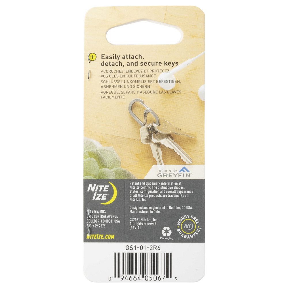 Nite Ize Schlüsselanhänger NITE Ize Schlüssel-Karabiner NI-GS1-01-2R6 Schwarz 2 St.