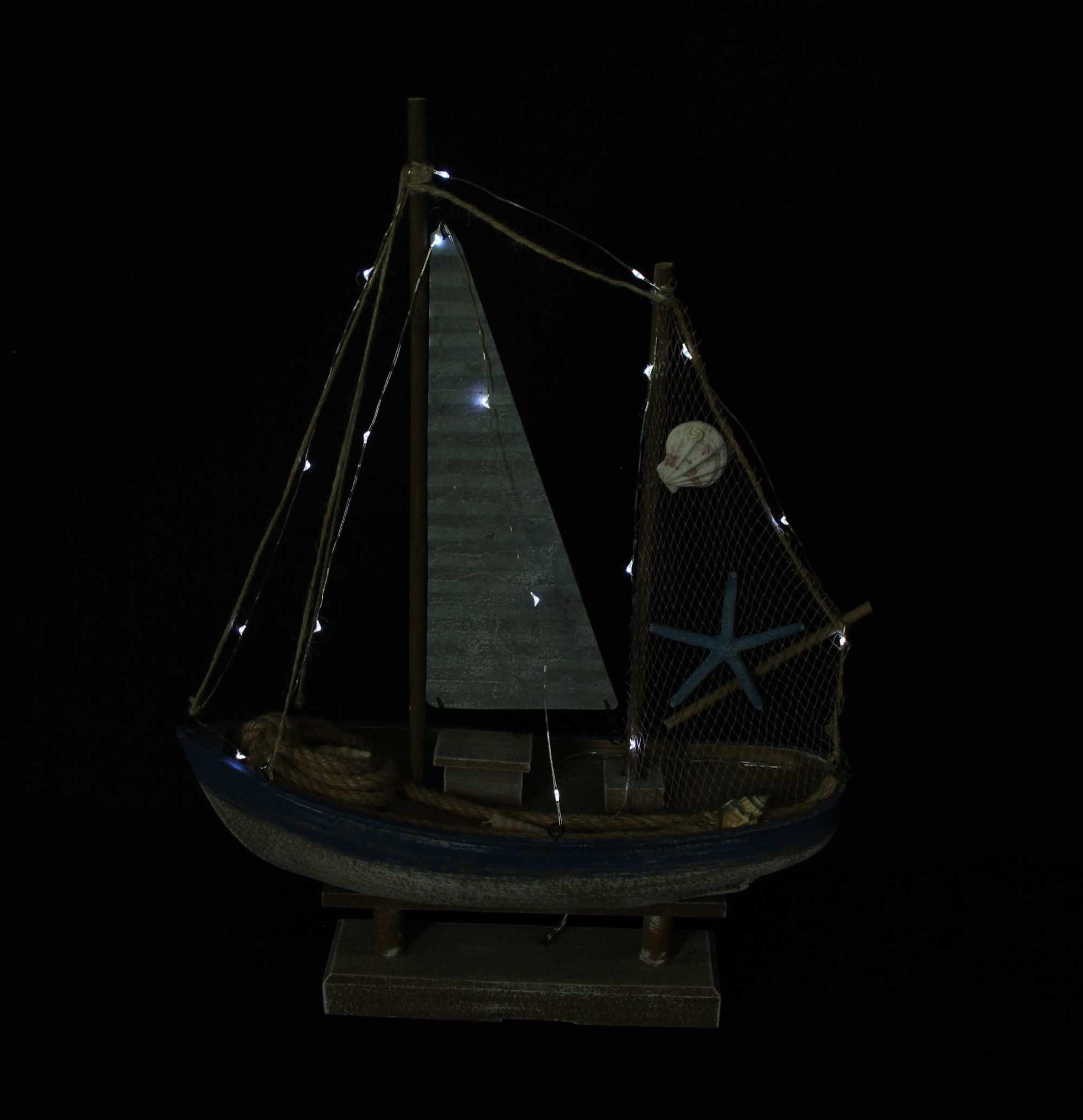 Frank Flechtwaren LED Dekoobjekt LED-Deko "Segelschiff"