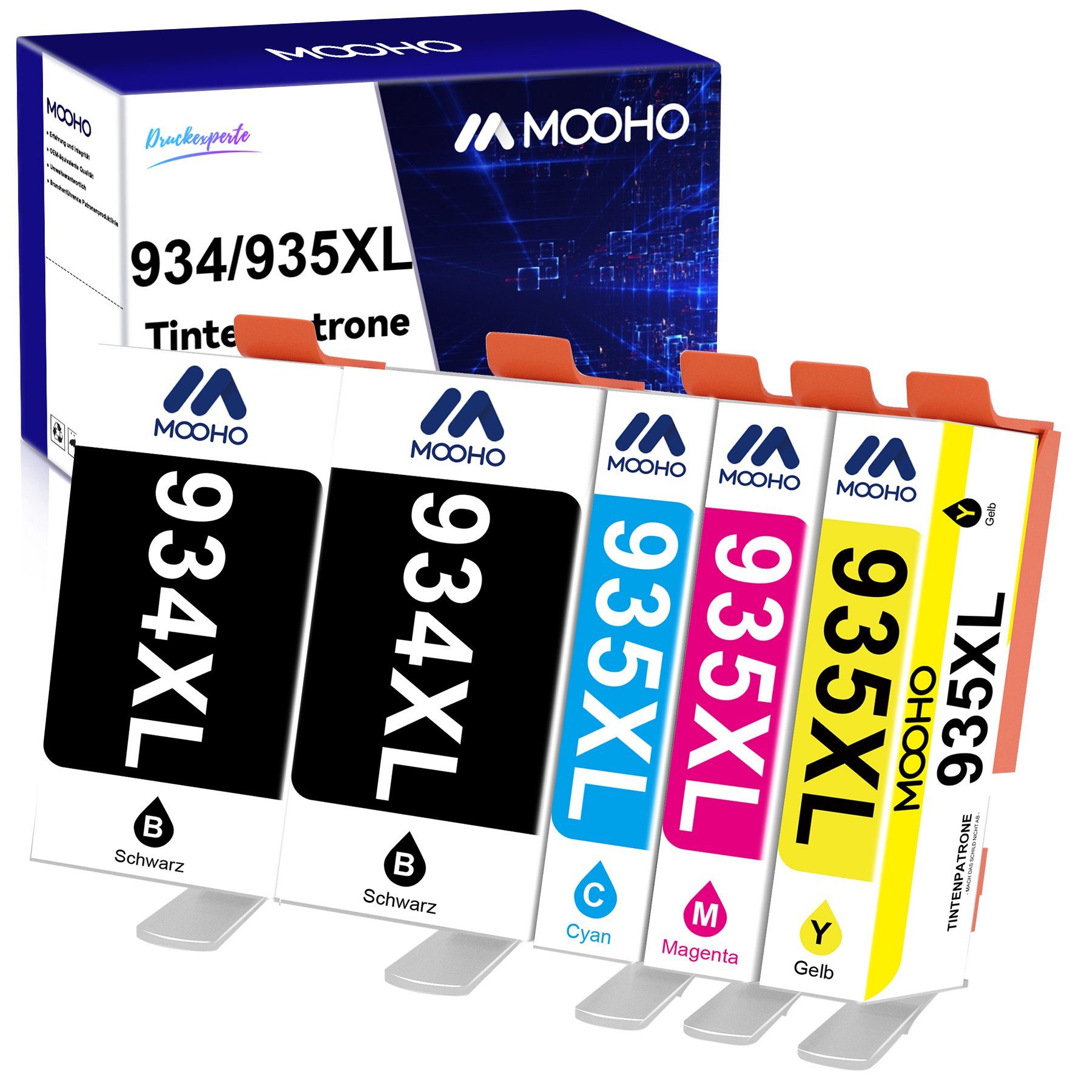 MOOHO 5/10pk Multipack für HP 934XL 935 XL Officejet Pro 6830 6820  Tintenpatrone (0, 0-tlg)