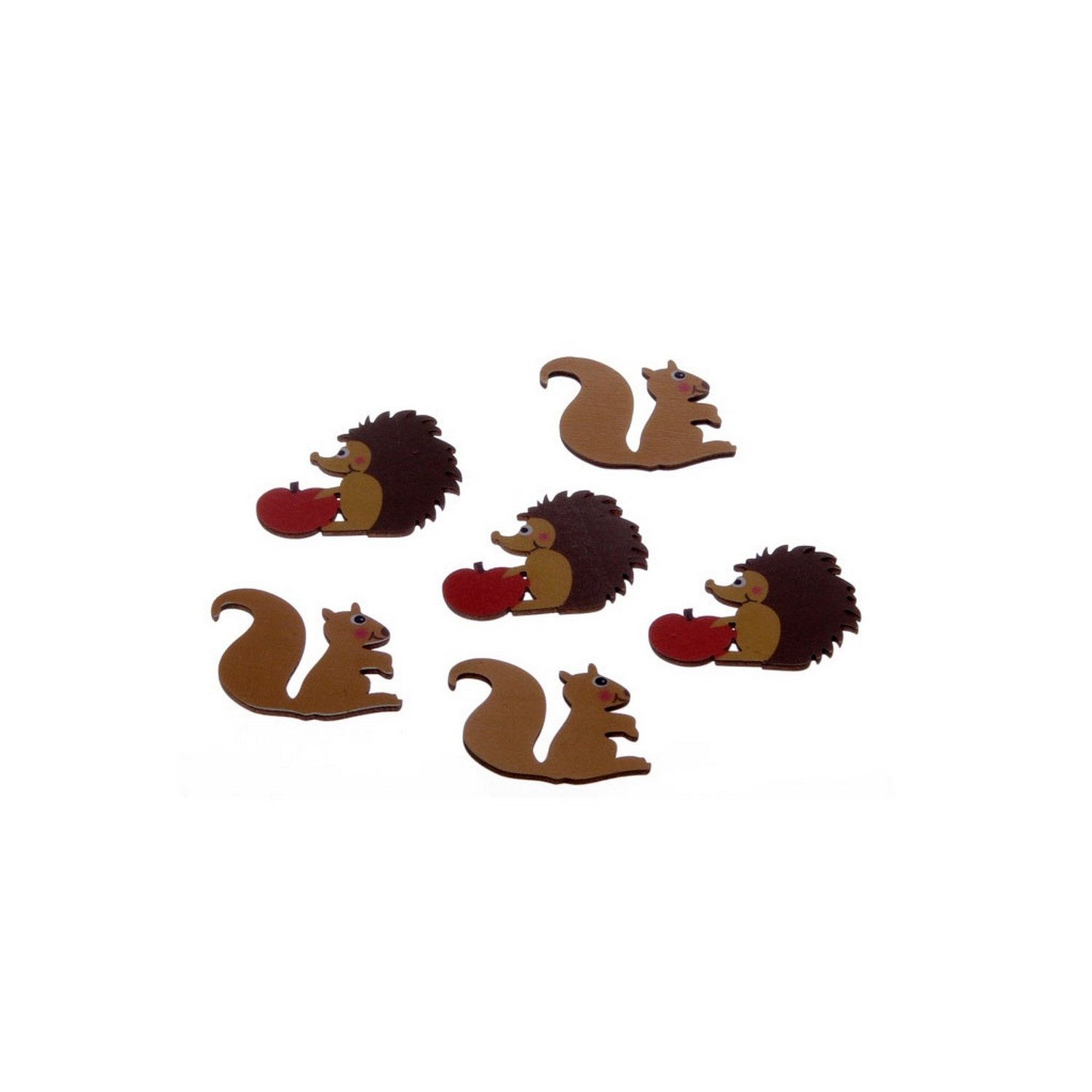 Deko AS Streudeko Holz-Eichhörnchen und -Igel - Streudeko - 2 x 3 Stück - 3 günstig online kaufen