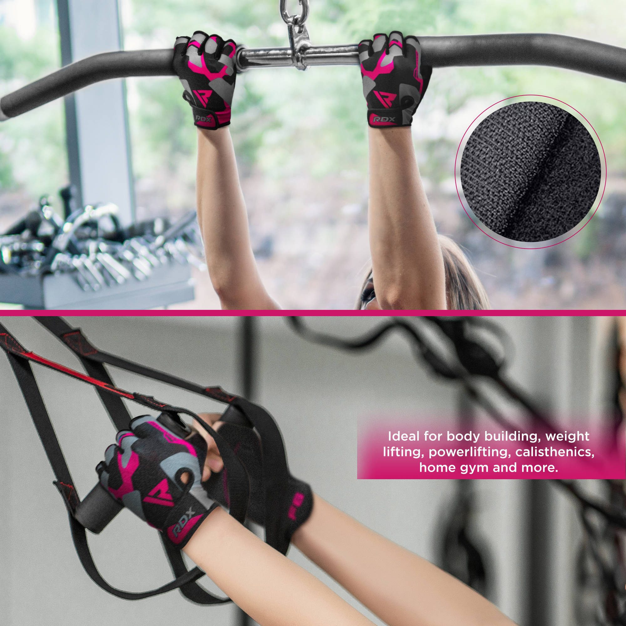 RDX Trainingshandschuhe RDX Fitness Handschuhe, Trainingshandschuhe, Workout Handgelenkschutz – Bild 4 von 5
